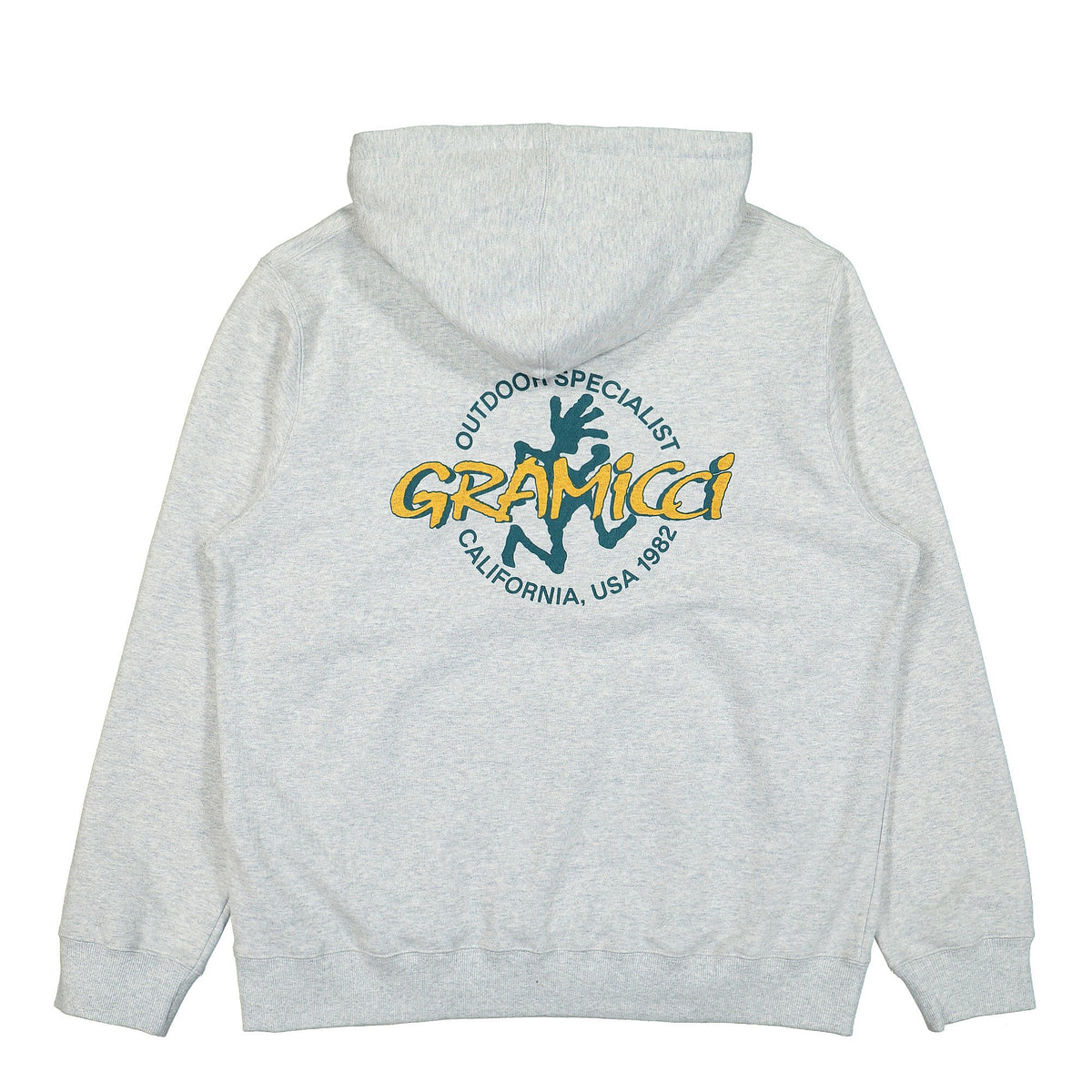 Gramicci Running Man Hooded Sweatshirt Ash Heather Hoodies Close-up | Overkill