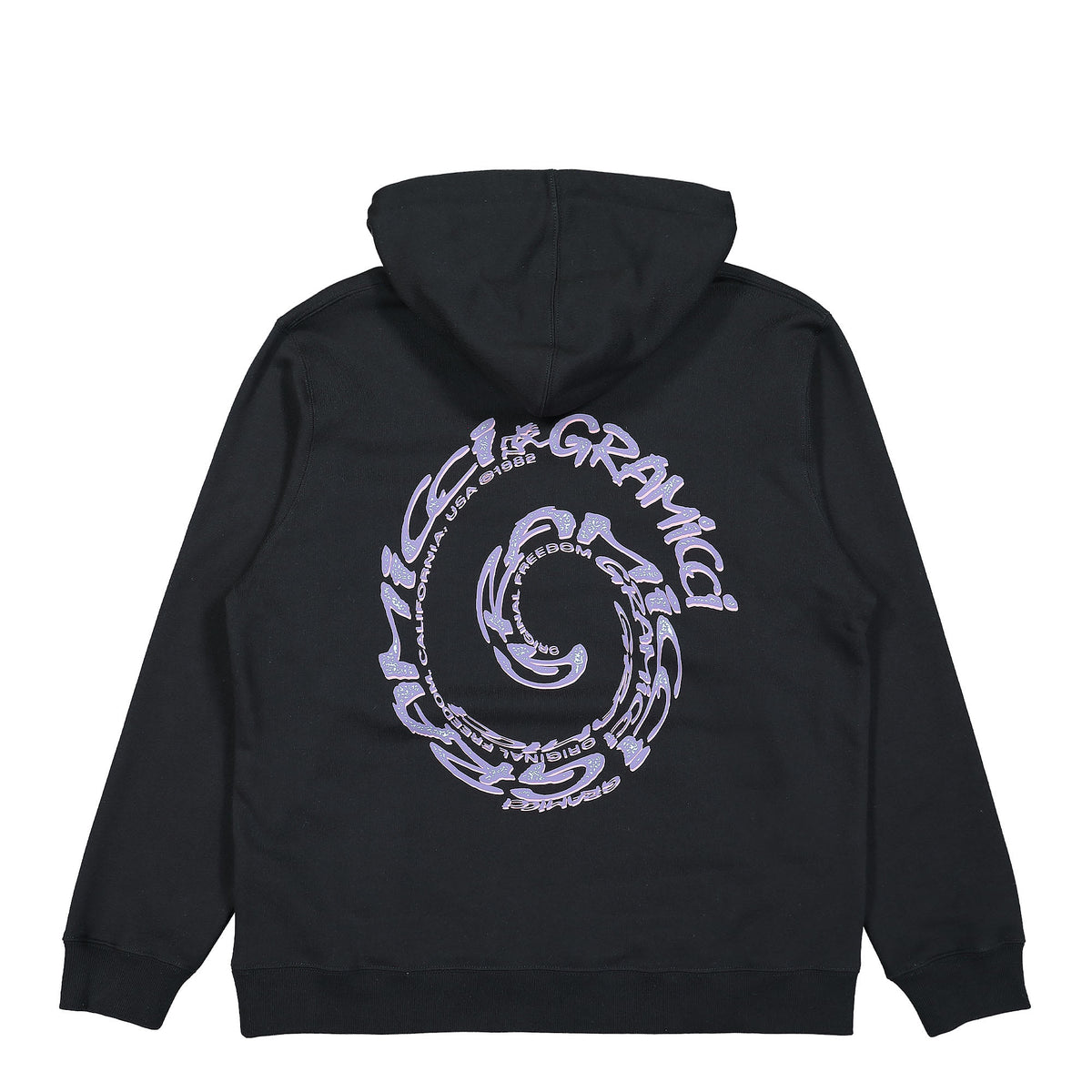 Gramicci Swirl Hooded Sweatshirt Black Hoodies Close-up | Overkill