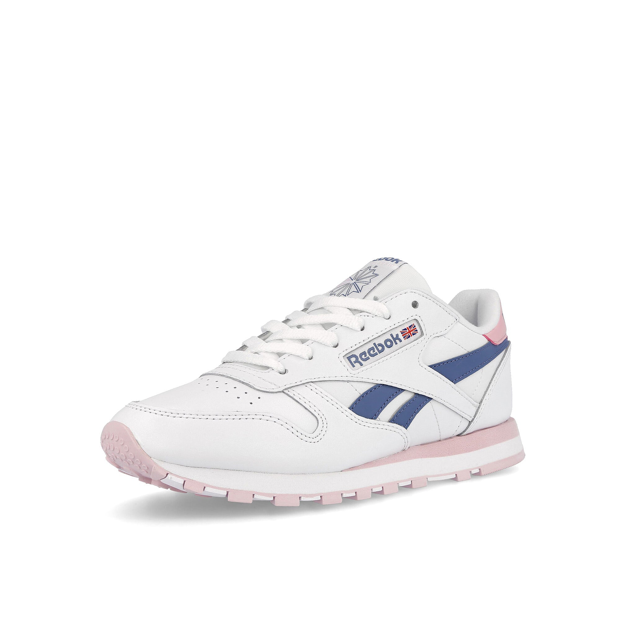 Reebok wmns classic leather Footwear White-Frost Berry-Blue Slate Sneakers Close Up | Overkill