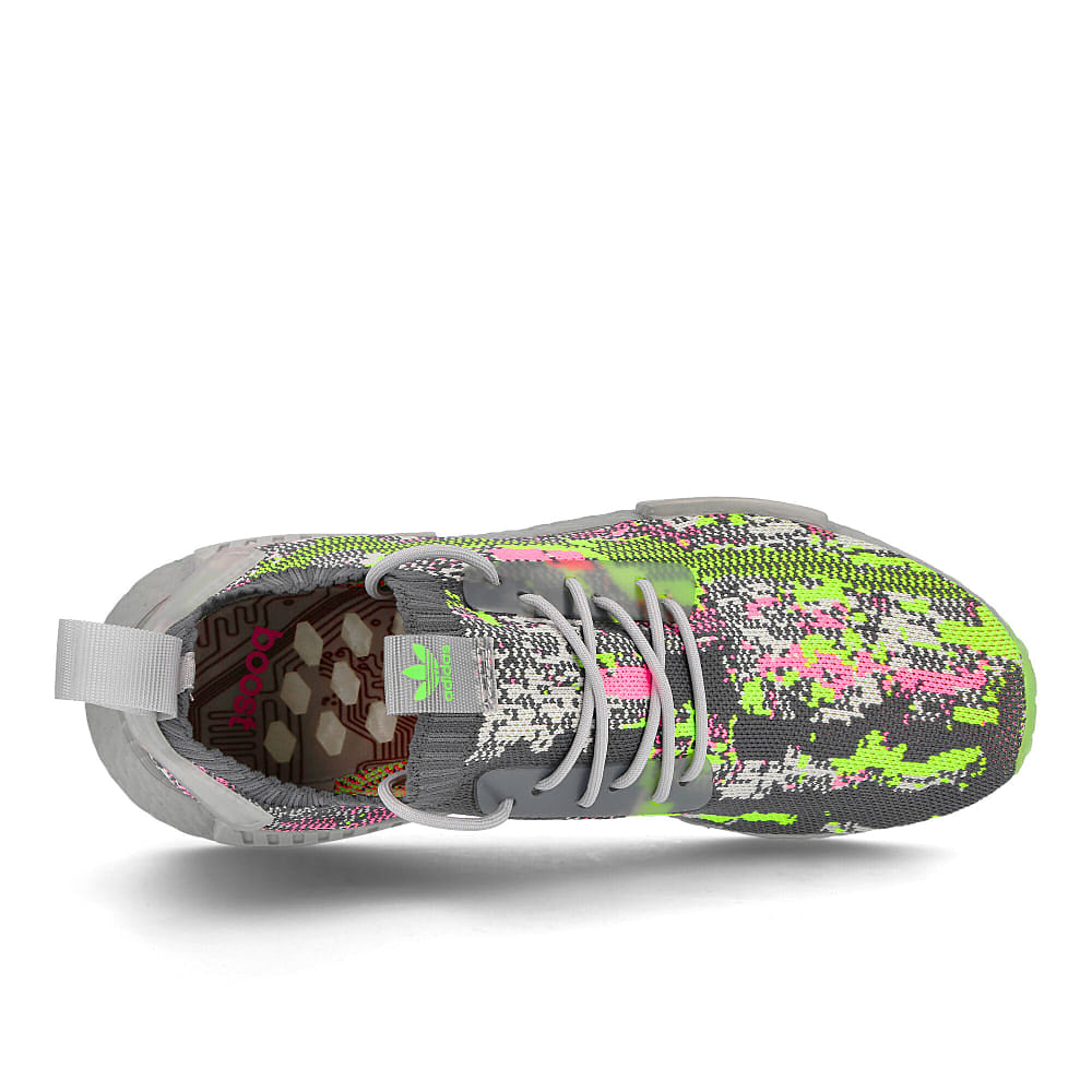 adidas nmd r1 primeknit Grey-Grey-Hyper Pop Sneakers Detailfoto | Overkill