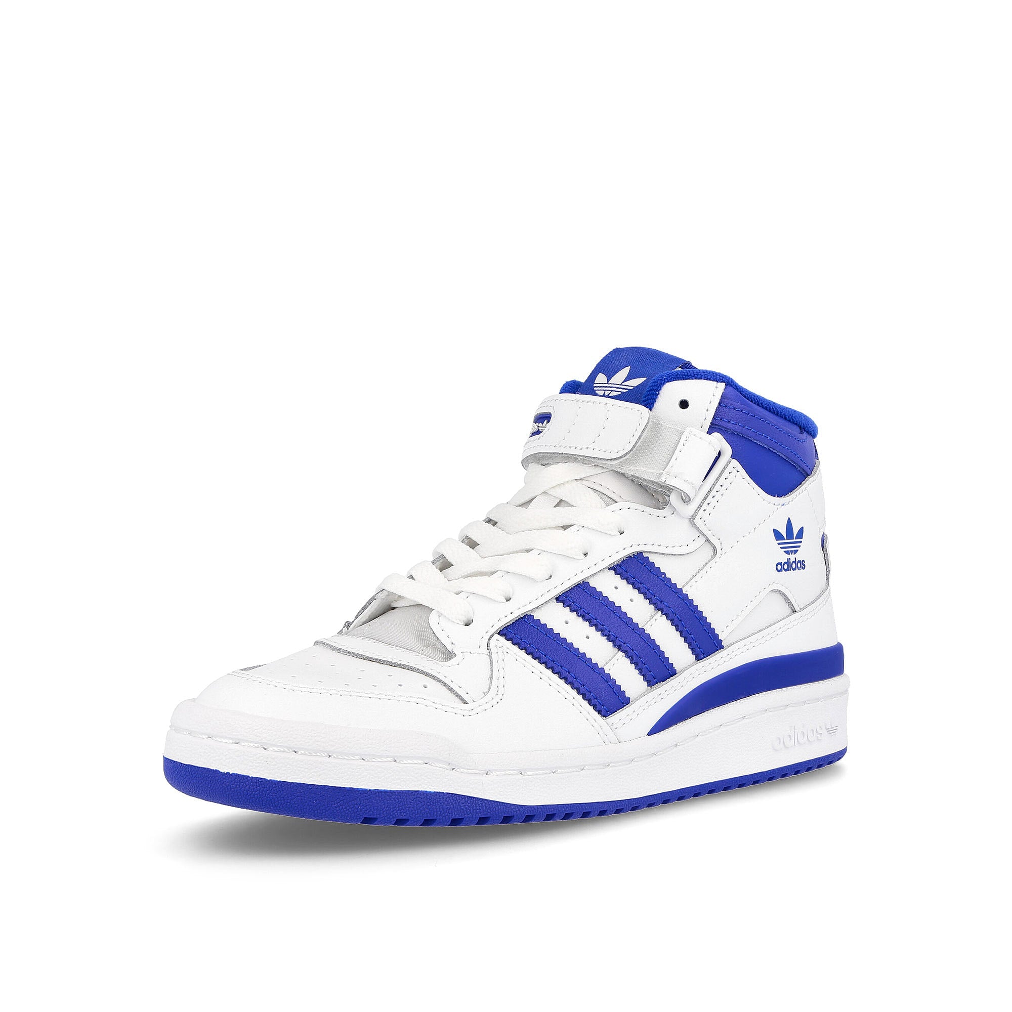 adidas wmns forum mid Footwear White-Team Royal Blue-Footwear White Sneakers Close Up | Overkill