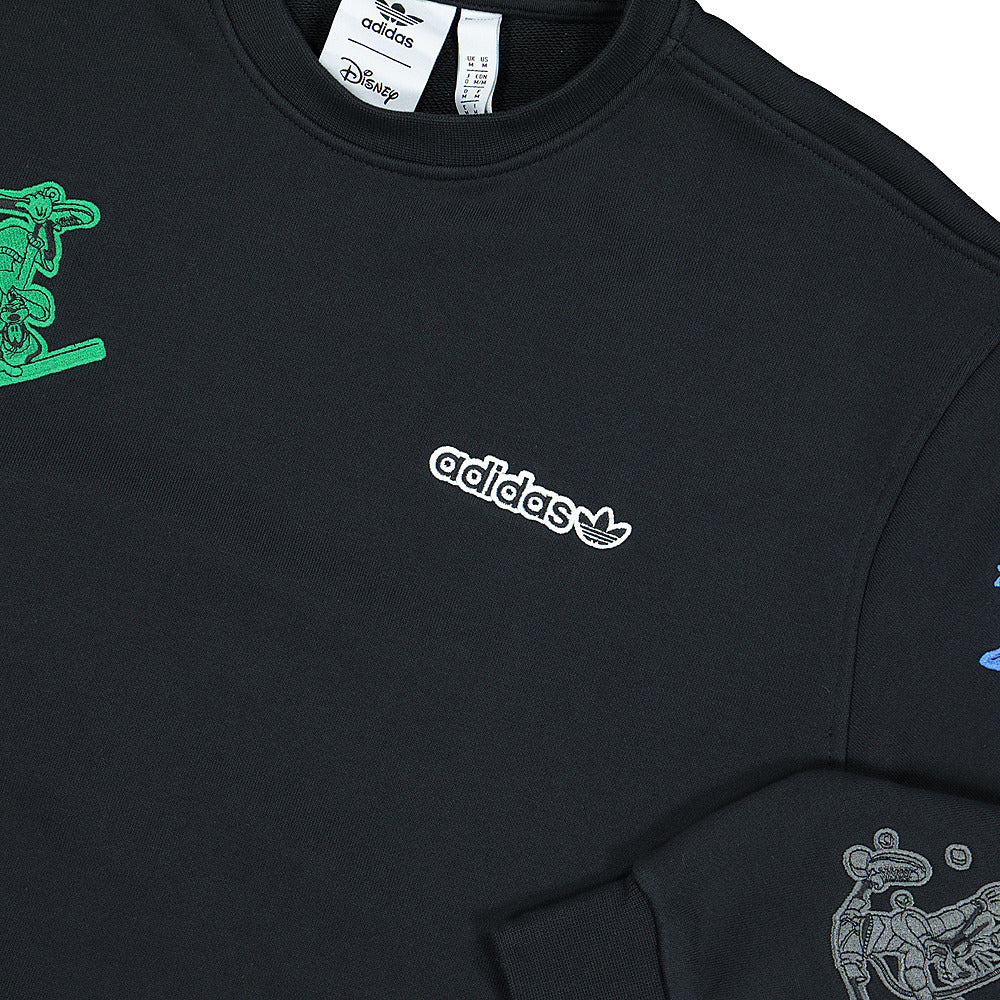 adidas Goofy Crew Black Sweatshirts Close-up | Overkill