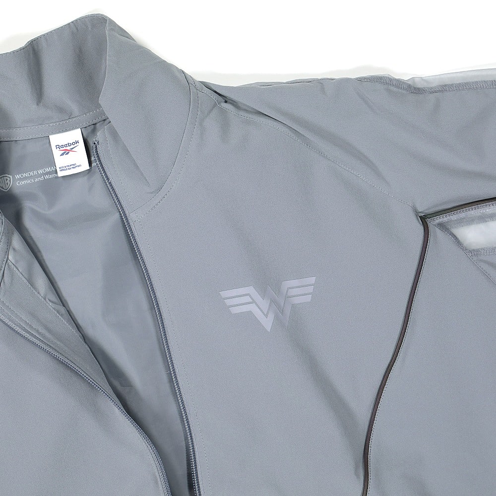 Reebok Wonder Woman x Reebok Wmns Tracktop Cold Grey Track Jackets Close-up | Overkill