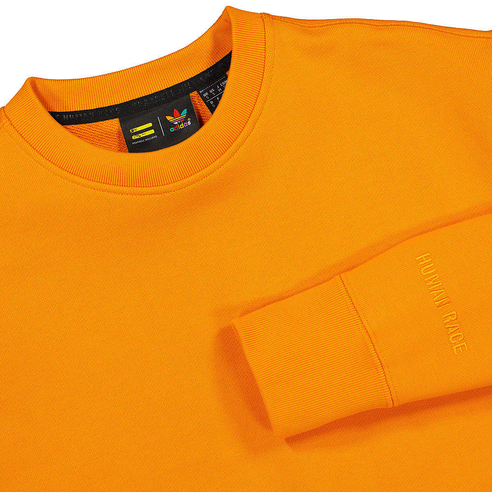 adidas Pharrell Williams x adidas Basics Crew Bright Orange Sweatshirts Close-up | Overkill