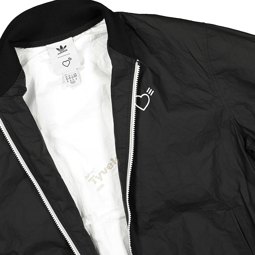 adidas Human Made x adidas T/T Tyvek Black Bomber & Varsity Jackets Close-up | Overkill