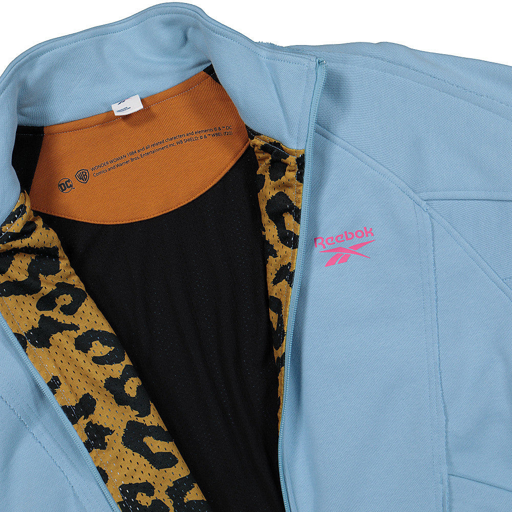 Reebok Wonder Woman x Reebok Washed Denim Tracktop Sheblu Track Jackets Close-up | Overkill