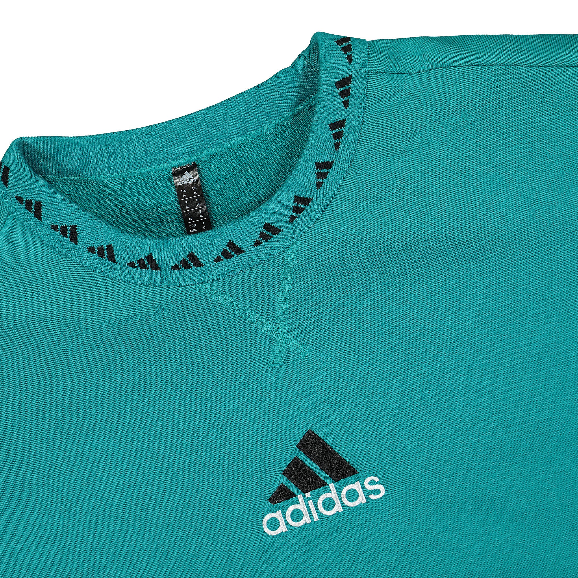 adidas Real Madrid Icon Crew Sweatshirt Blast Emerald Sweatshirts Close-up | Overkill