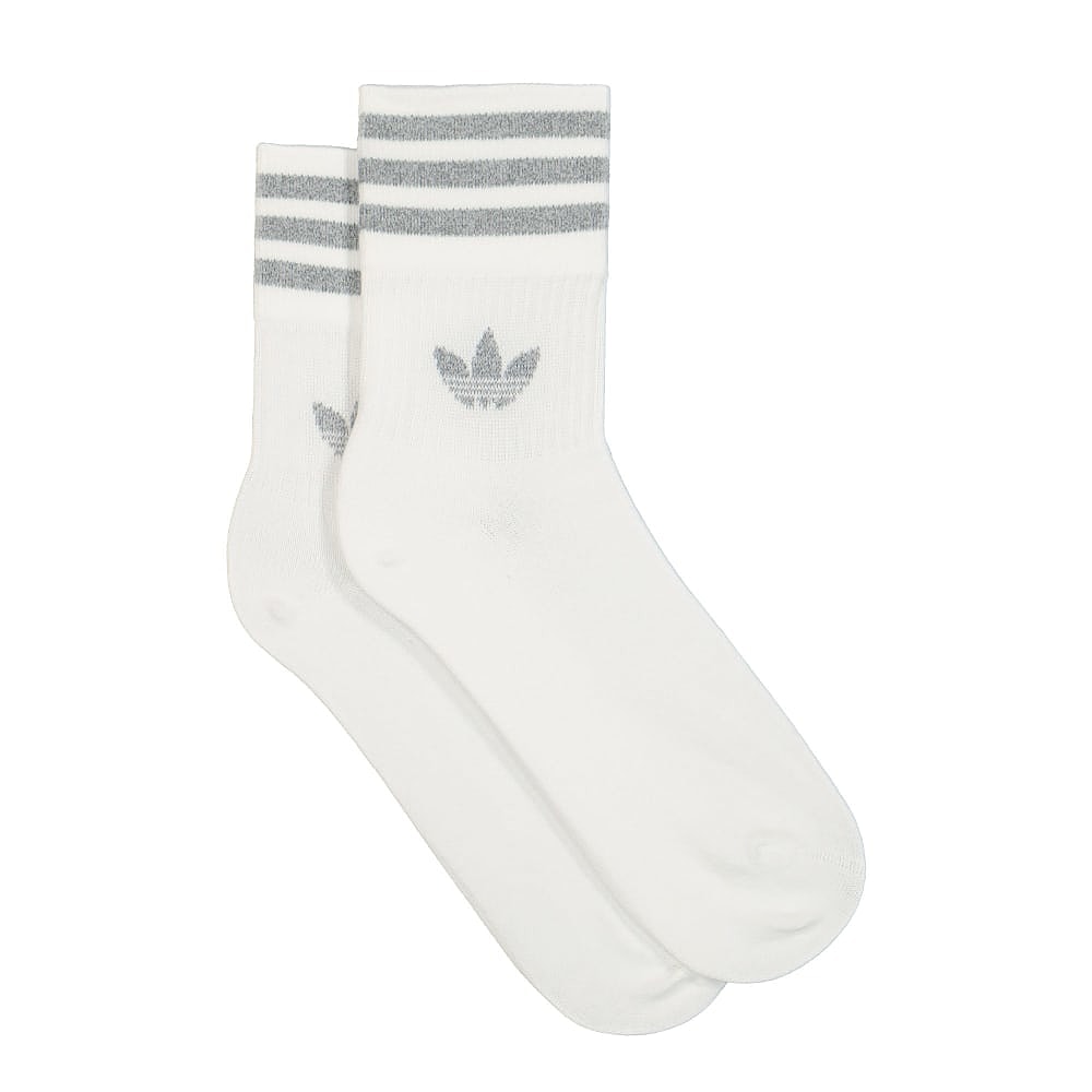 adidas Crew Socks 2PP White / Reflective Silver Socks Material | Overkill
