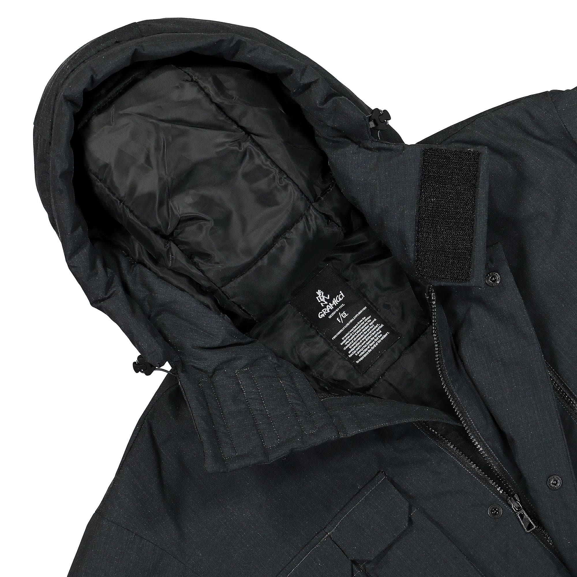 Gramicci F/CE x Gramicci Insultaion Jacket Charcoal Jackets Close-up | Overkill