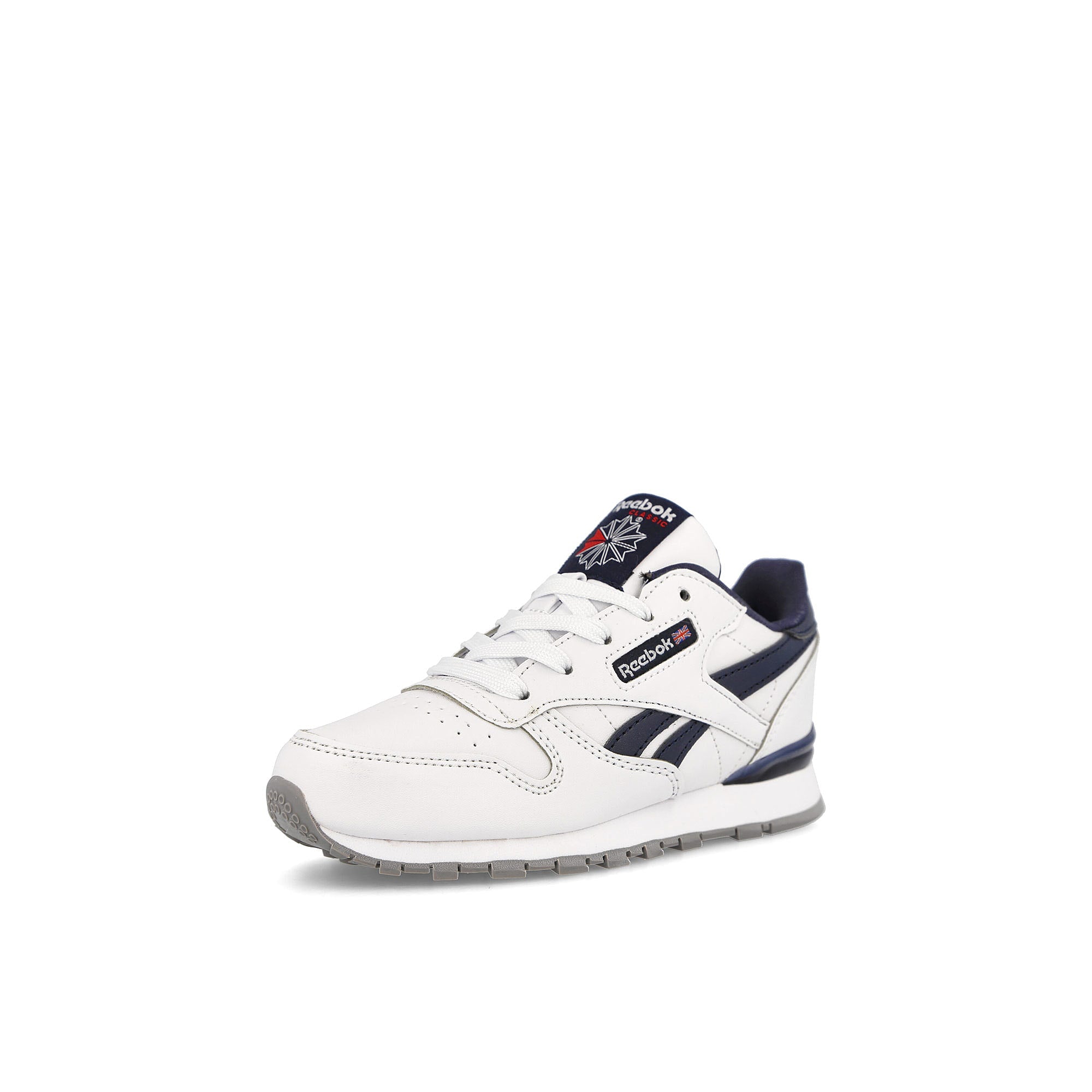 Reebok classic leather step n flash kids Cloud White / Cloud White / Vector Navy Sneakers Close Up | Overkill