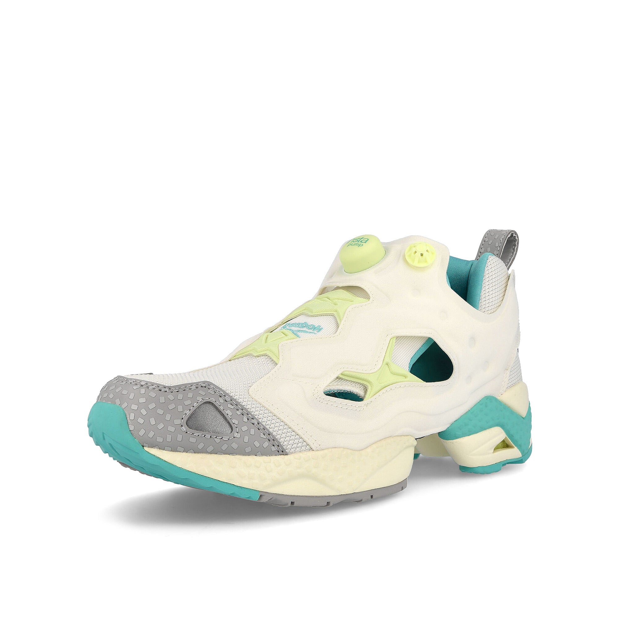 Reebok instapump fury 95 Chalk-Semi Classic Teal-Energy Glow Sneakers Close Up | Overkill