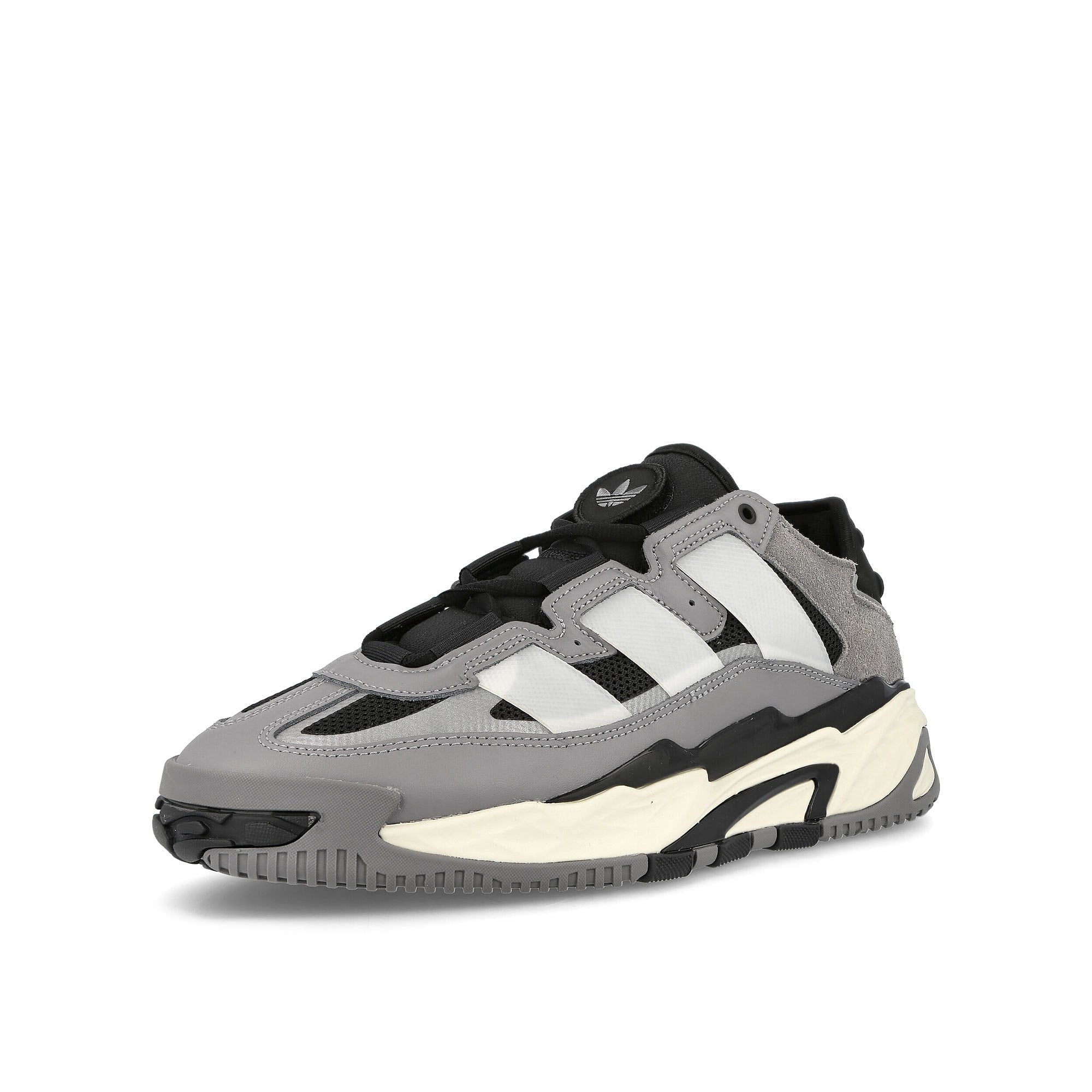 adidas Niteball Grey Heather-Footwear White-Core Black Sneakers Close Up | Overkill