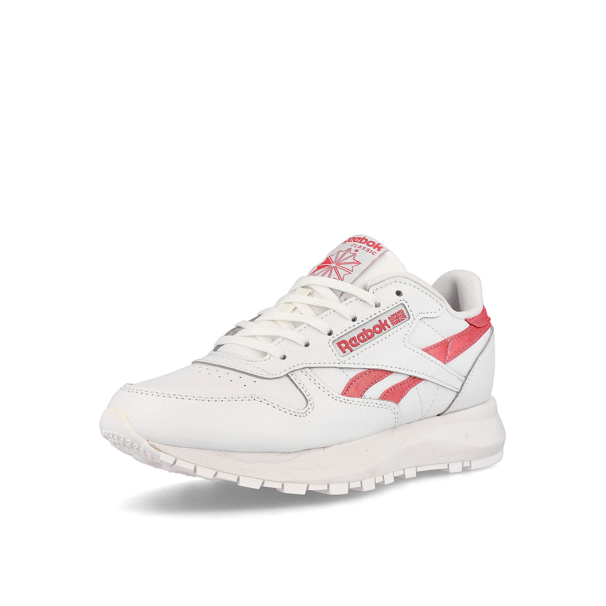 Reebok wmns classic leather sp Footwear White / Footwear White / Orange Flare Sneakers Close Up | Overkill