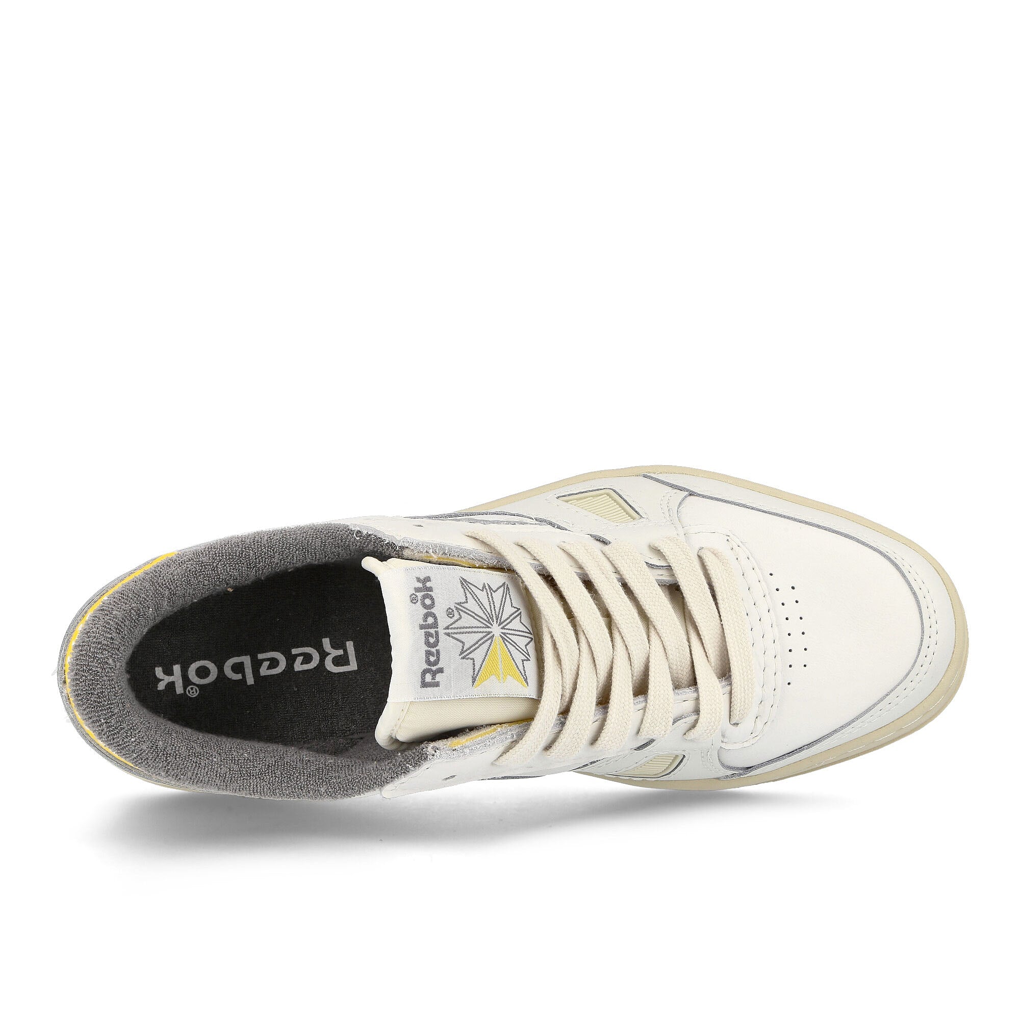 Reebok lt court Chalk-Pure Grey-Always Yellow Sneakers Detailfoto | Overkill