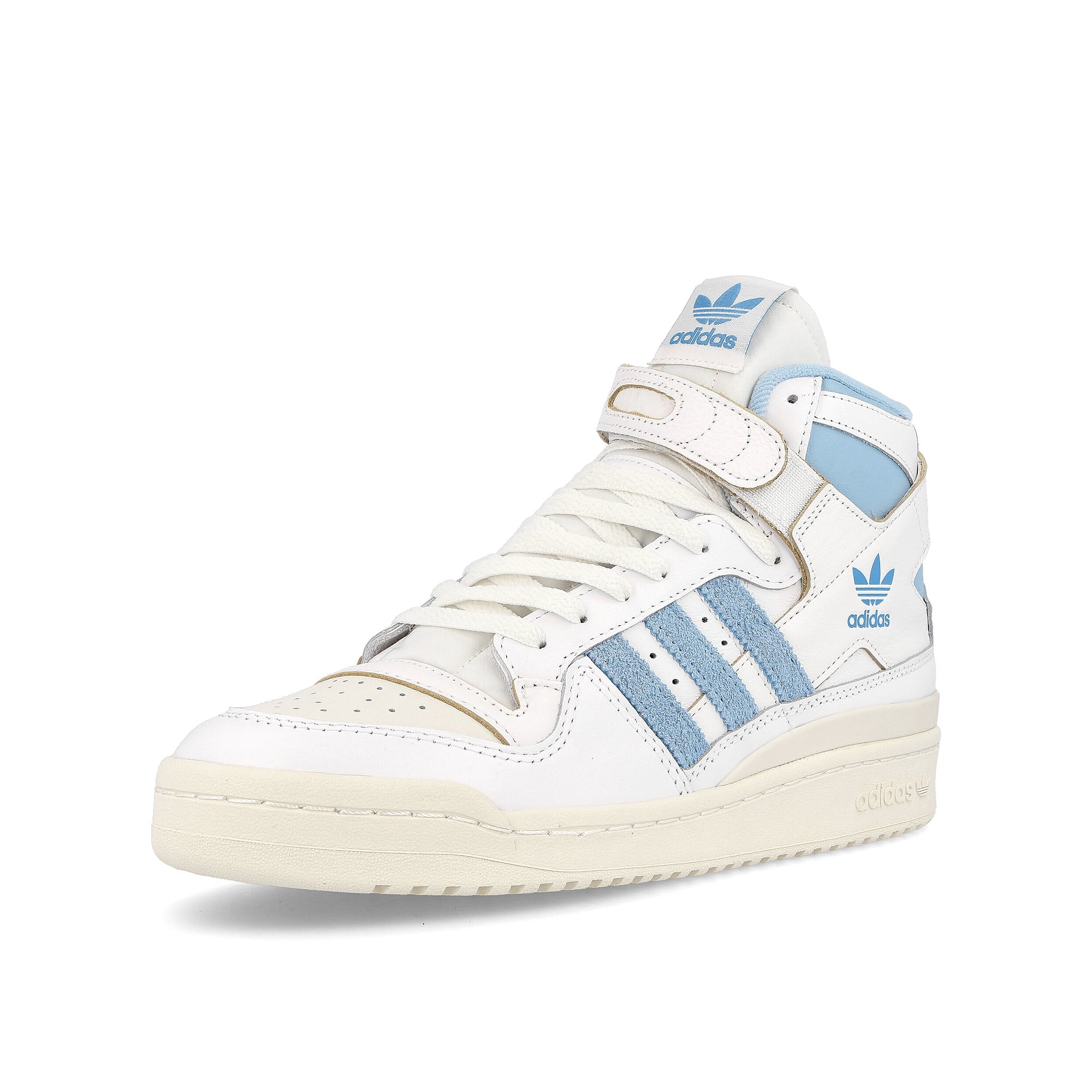 adidas forum 84 high Footwear White-Off White-Clear Sky Sneakers Close Up | Overkill