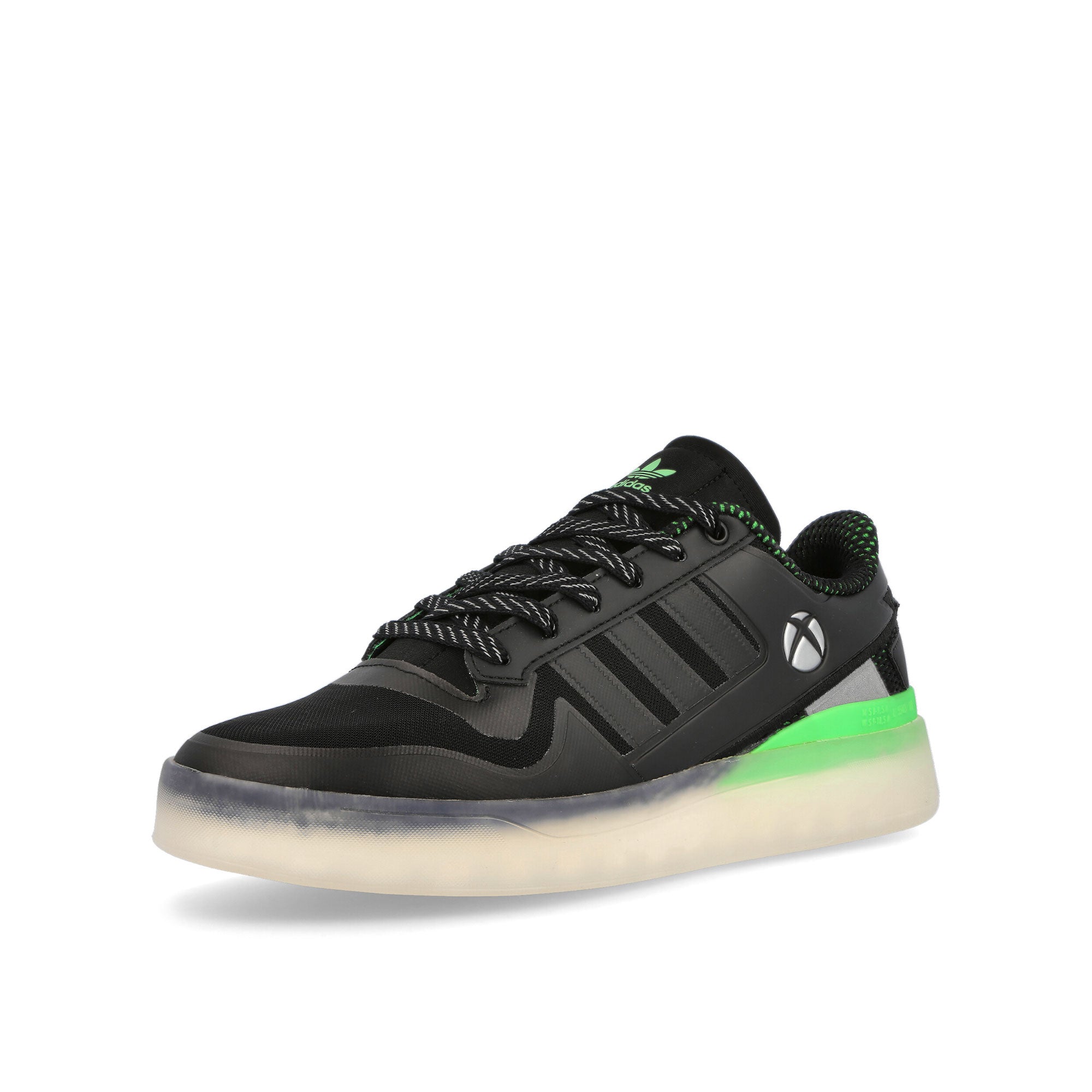 adidas Xbox x adidas 20th Forum Tech Boost Core Black-Core Black-Customized Sneakers Close Up | Overkill