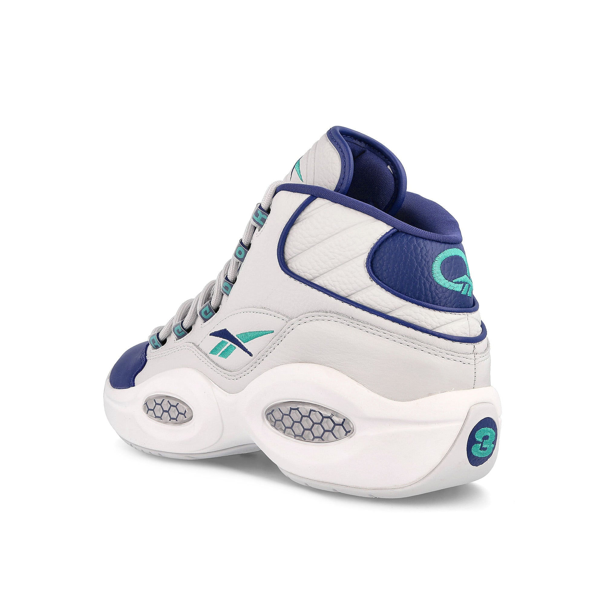 Reebok question mid Cold Grey-Bold Purple-Classic Teal Sneakers Material | Overkill