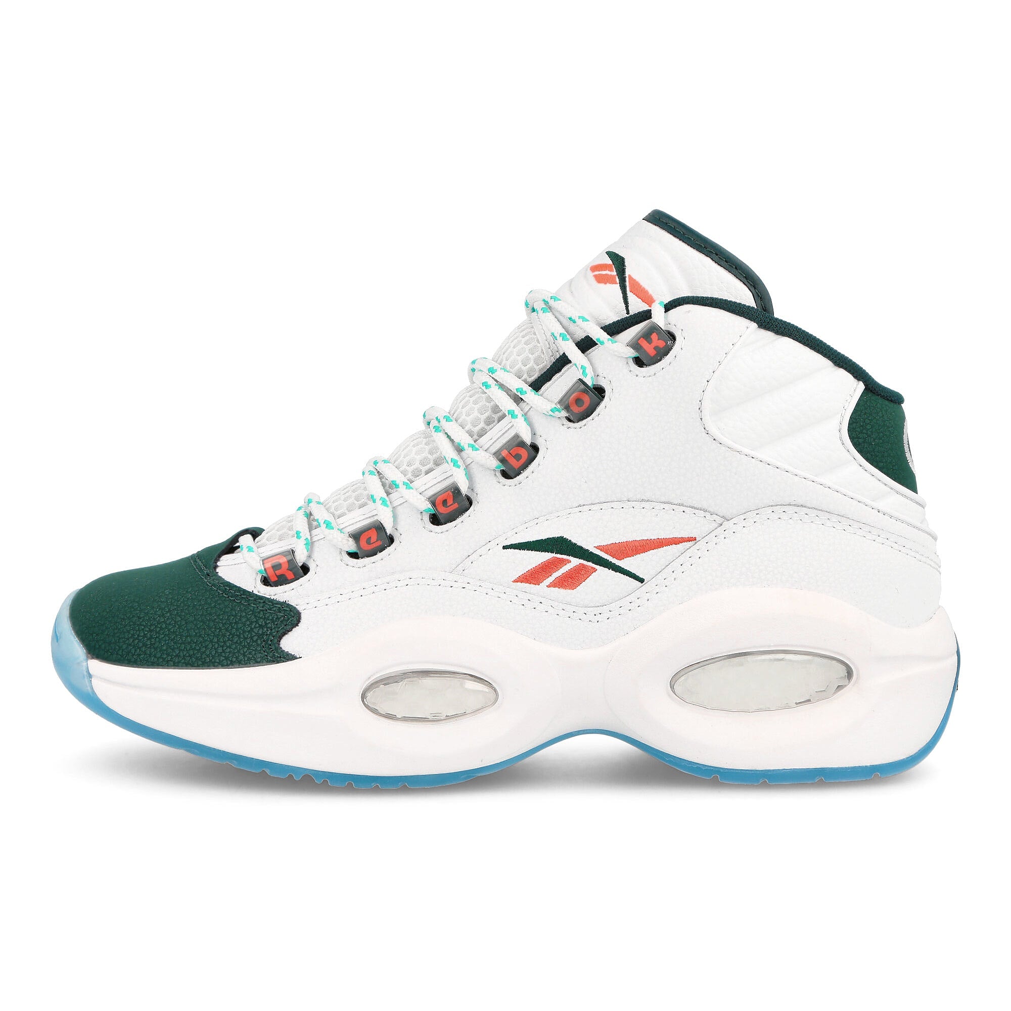 Reebok question mid Ftwwht-Forgrn-Orgfla Mid Top Sneakers GW8857 | Overkill