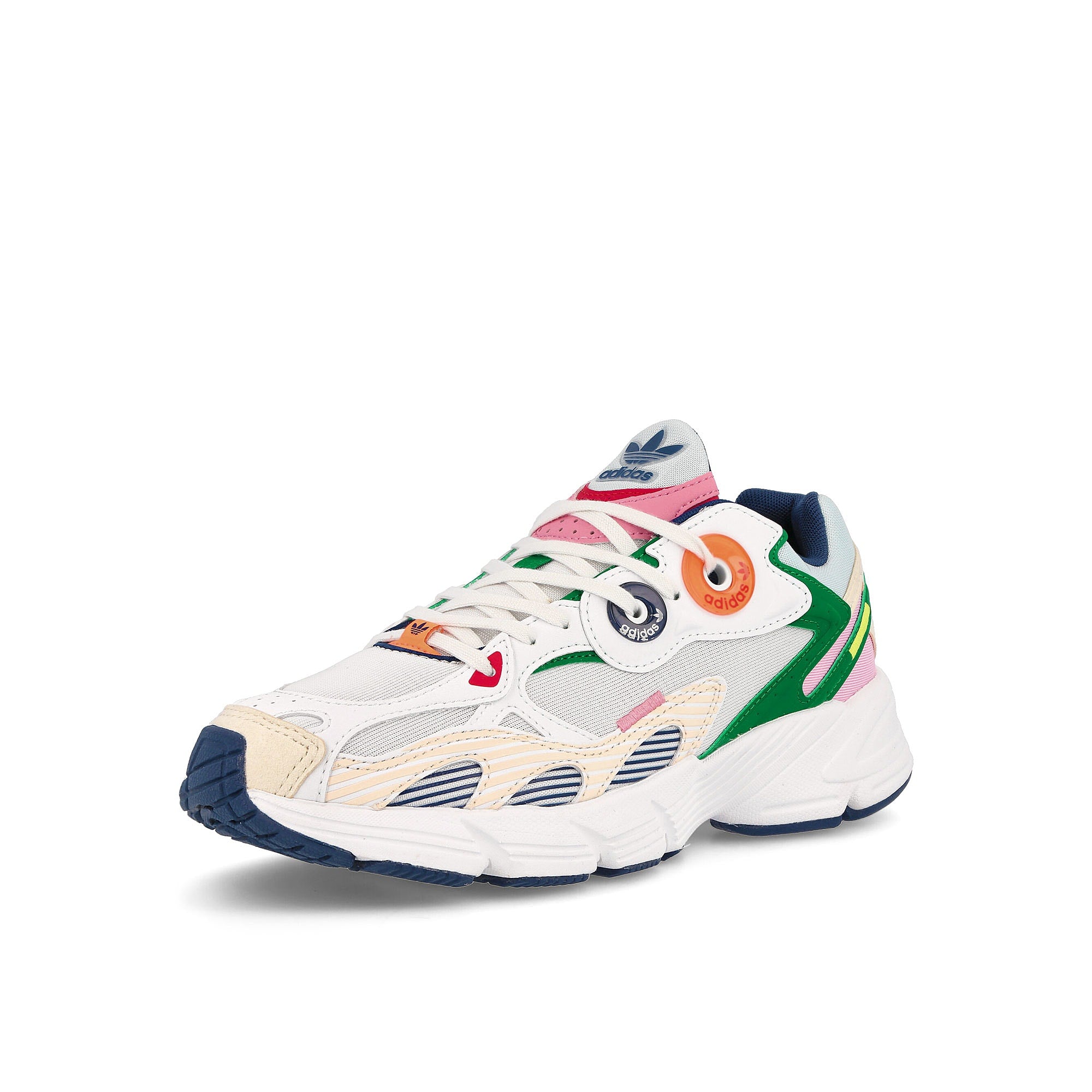 adidas wmns astir Footwear White / Green / Bliss Orange Low Top Sneakers Close Up | Overkill