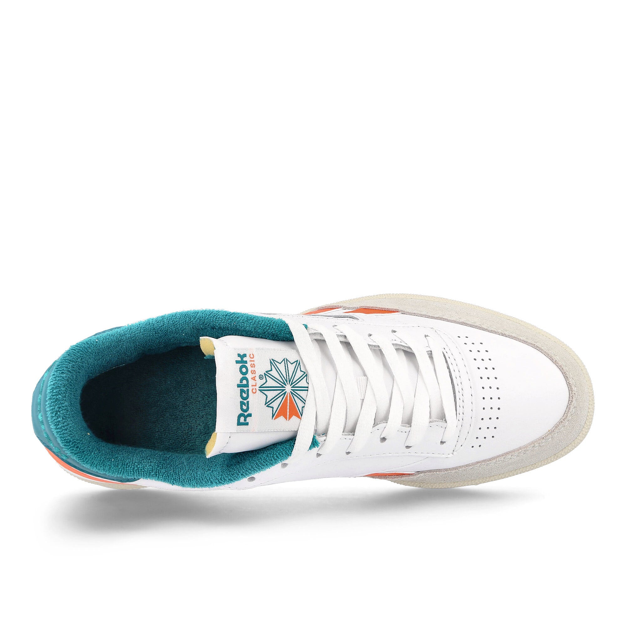 Reebok club c revenge Footwear White-Pump Orange-Seaport Teal Sneakers Detailfoto | Overkill
