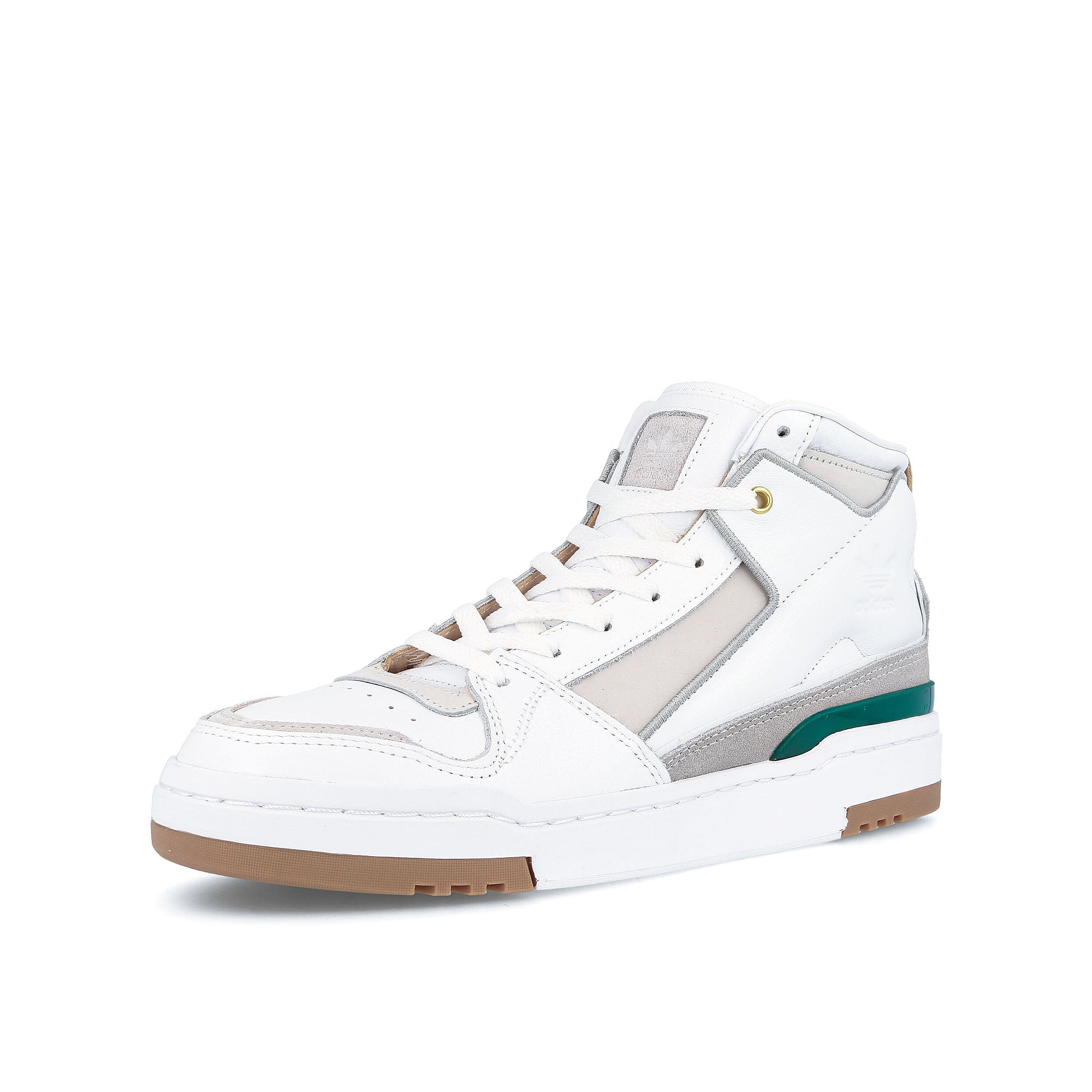 adidas forum luxe mid Footwear White-Collegiate Green-Grey One Sneakers Close Up | Overkill