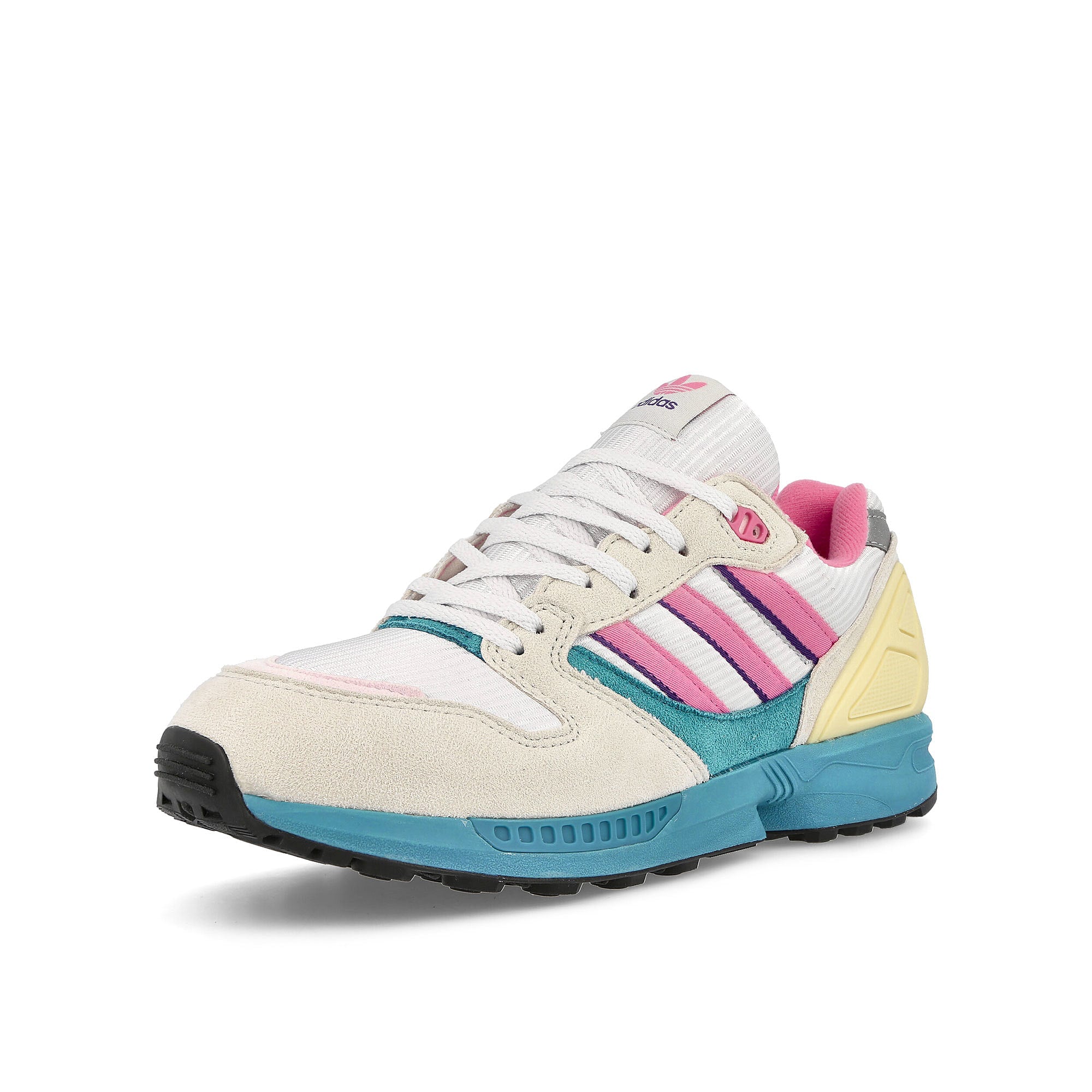 adidas zx 5020 Crystal White / Bliss Pink / Silver Metallic Low Top Sneakers Close Up | Overkill