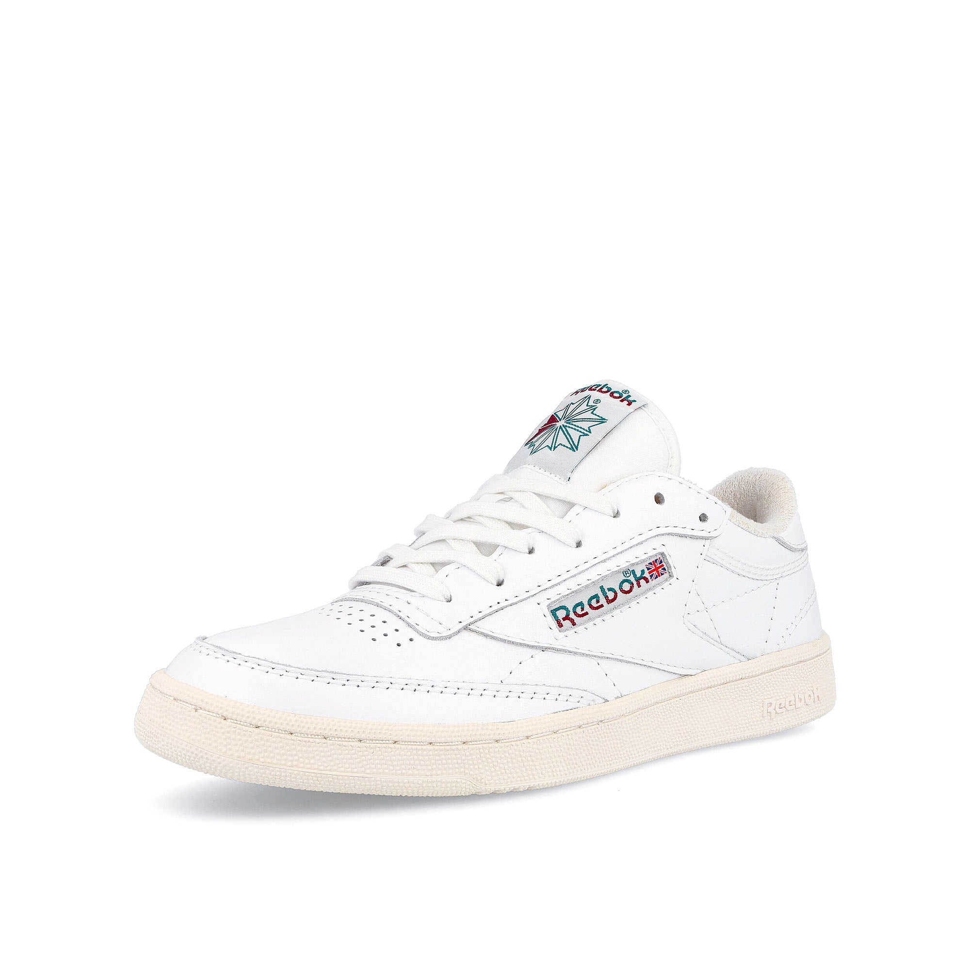 Reebok club c 85 vintage Footwear White / Seaport Teal / Classic Burgundy Low Top Sneakers Close Up | Overkill