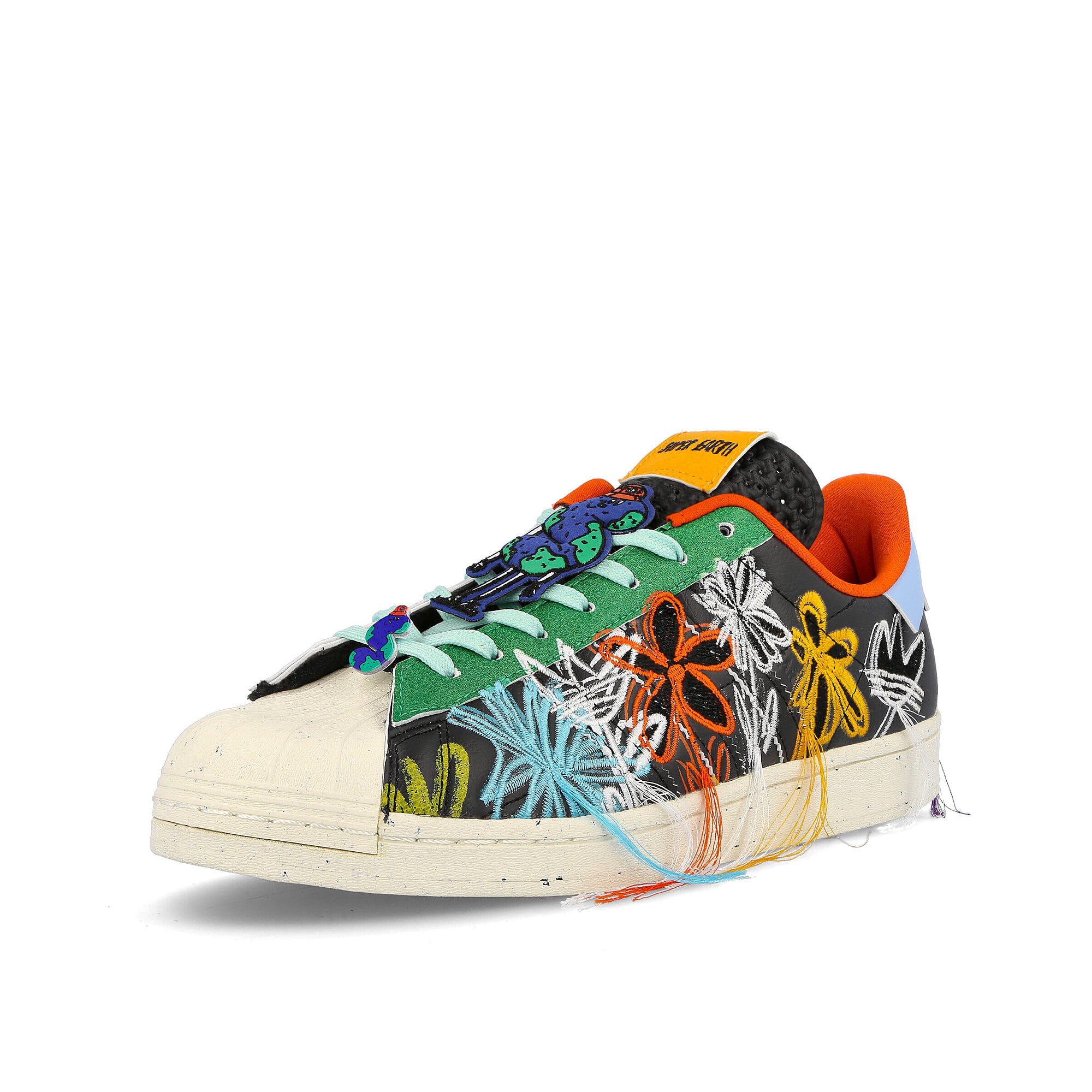 adidas Sean Wotherspoon x adidas Superstar AEC Superearth Core Black-Byellow-Green Sneakers Close Up | Overkill