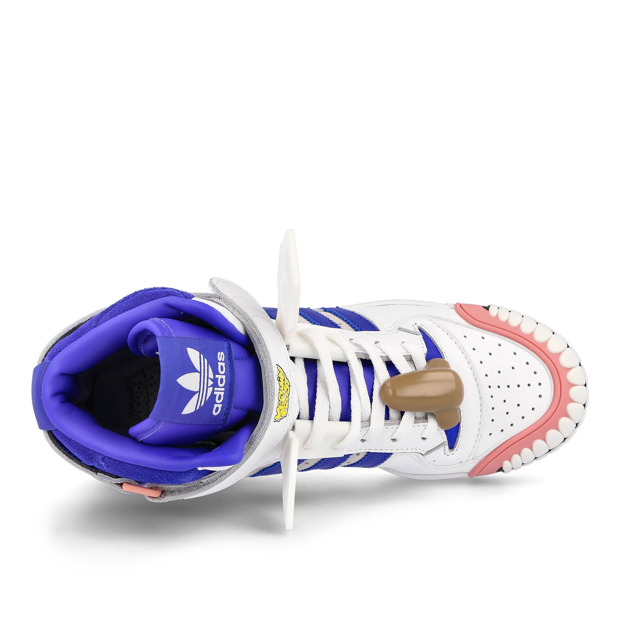 adidas Kerwin Frost x adidas Forum Hi Humanchives Footwear White-Bold Blue-Yellow Sneakers Detailfoto | Overkill