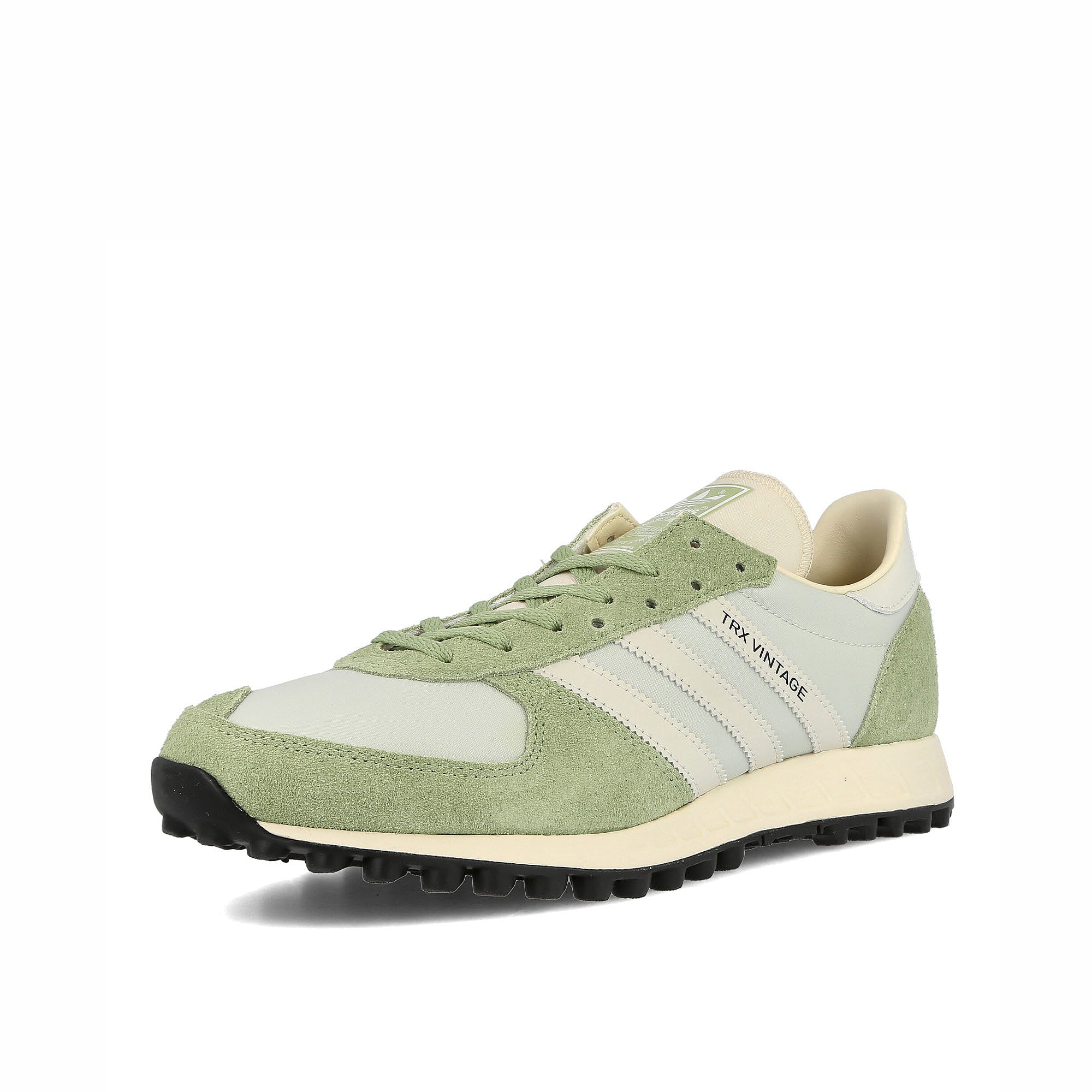 adidas trx vintage Magic Lime-White Tint-Linen Green Low Top Sneakers Close Up | Overkill