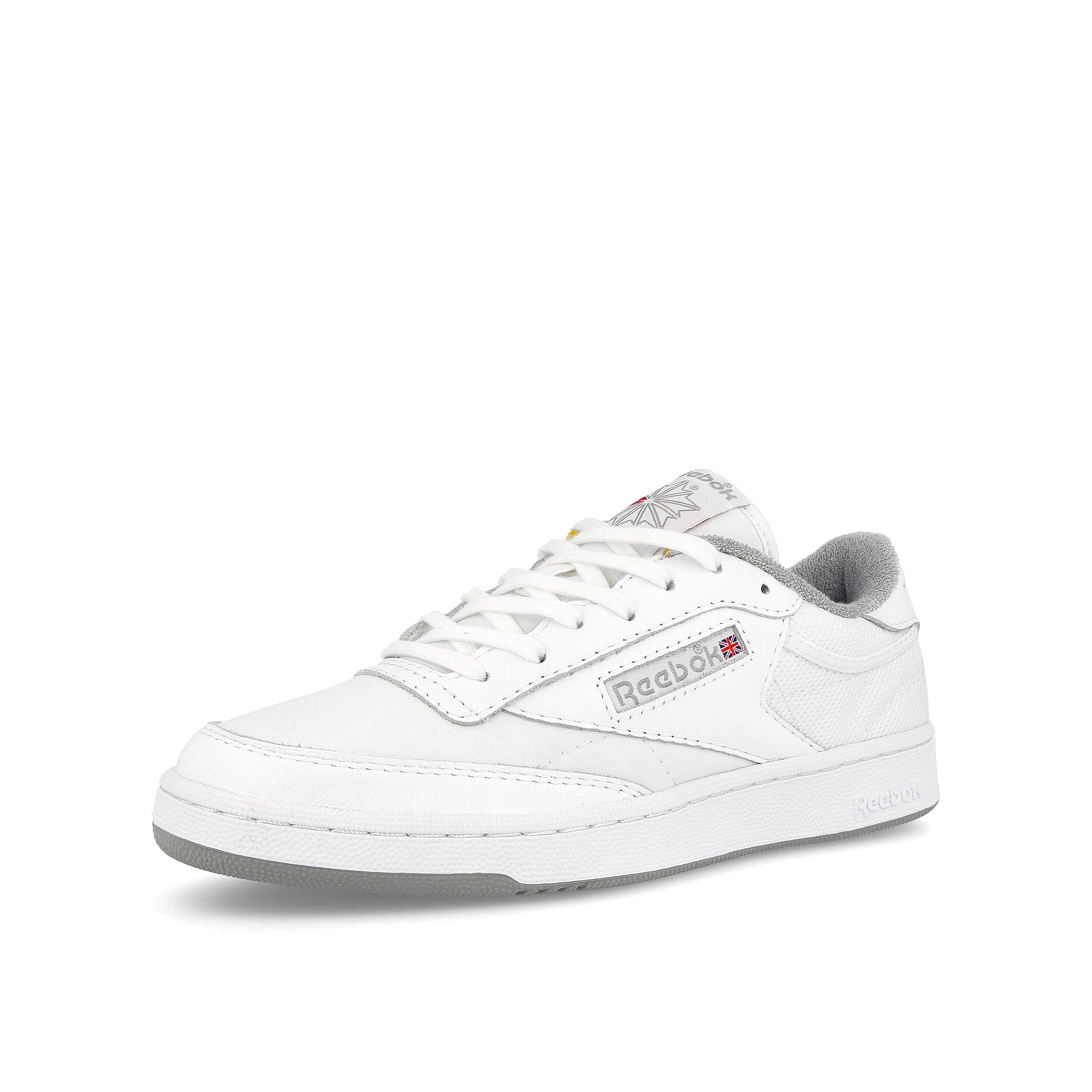 Reebok club c 1985 tv Footwear White / Footwear White / Pure Grey 4 Low Top Sneakers Close Up | Overkill