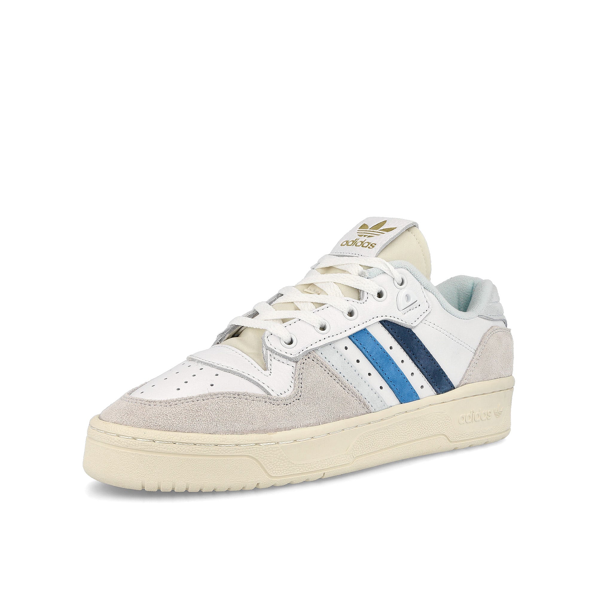 adidas Rivalry Low Cloud White-Almost Blue-Wonder Steel Low Top Sneakers Close Up | Overkill