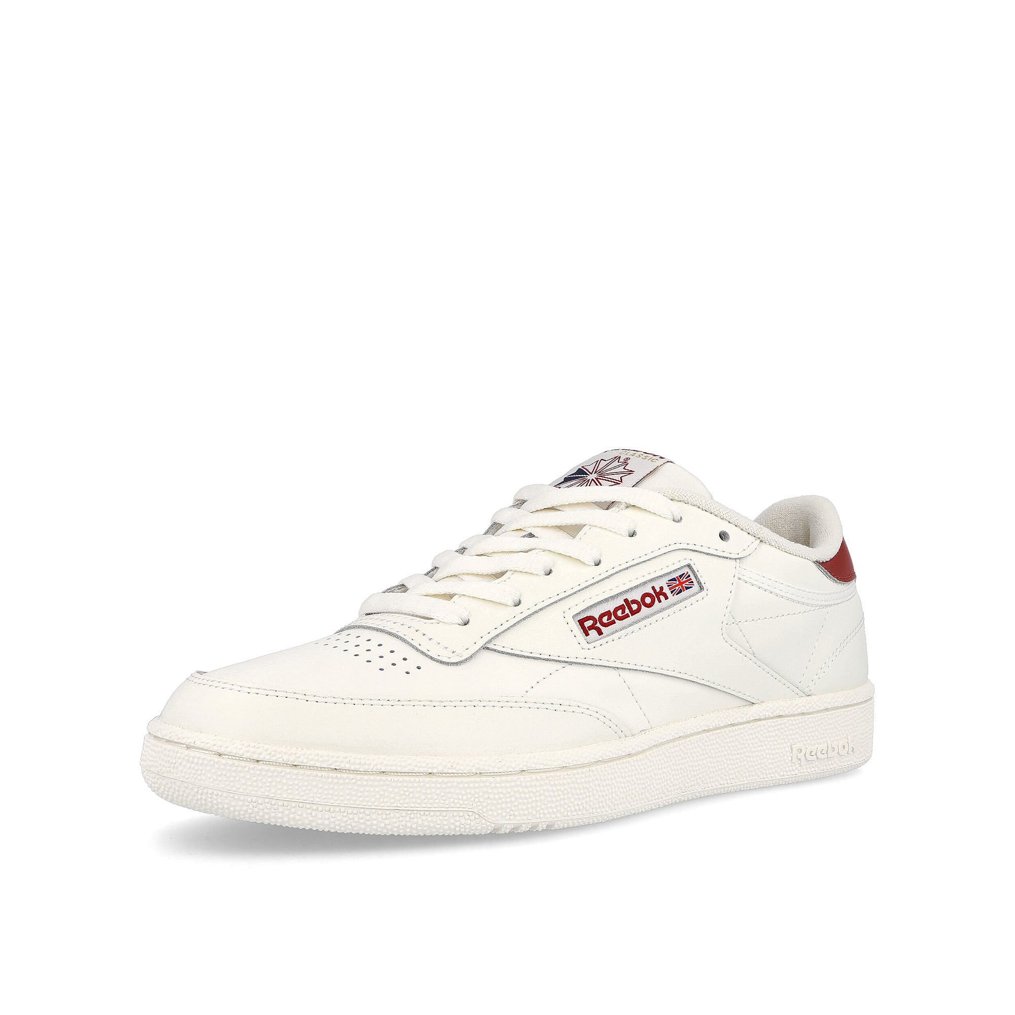 Reebok club c 85 Chalk-Chalk-Red Ember Low Top Sneakers Close Up | Overkill