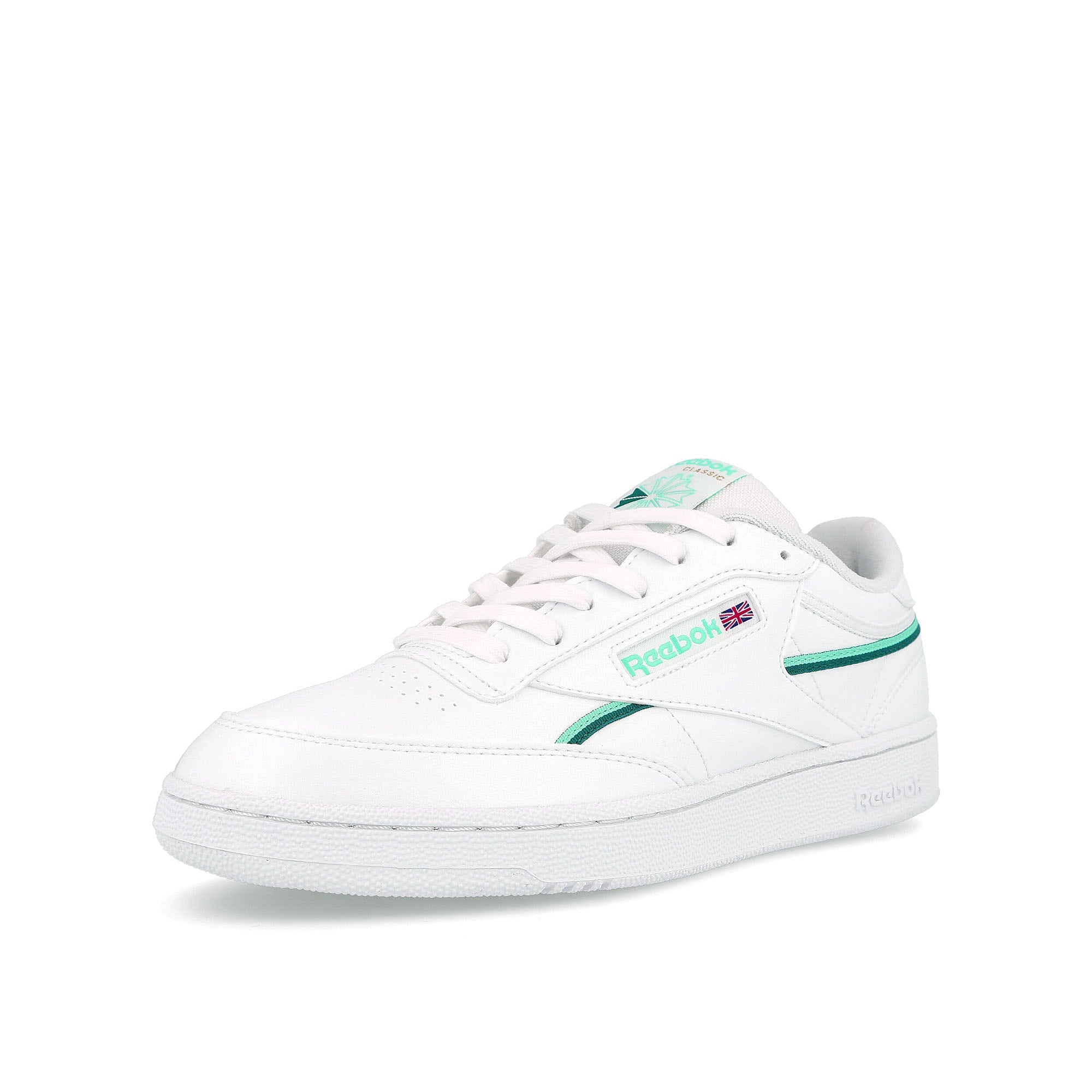 Reebok club c 85 vegan Footwear White / Hint Mint / Midnight Pine Detailfoto | Overkill