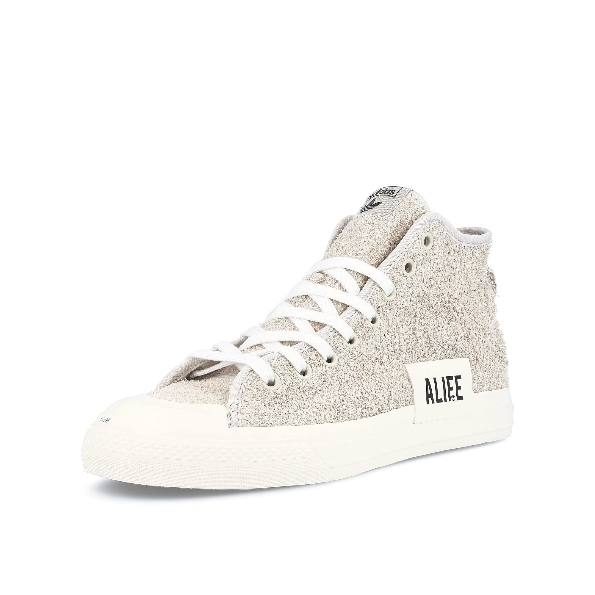 adidas Alife x adidas Nizza Hi Chalk White-Chalk White-Chalk White Sneakers Close Up | Overkill