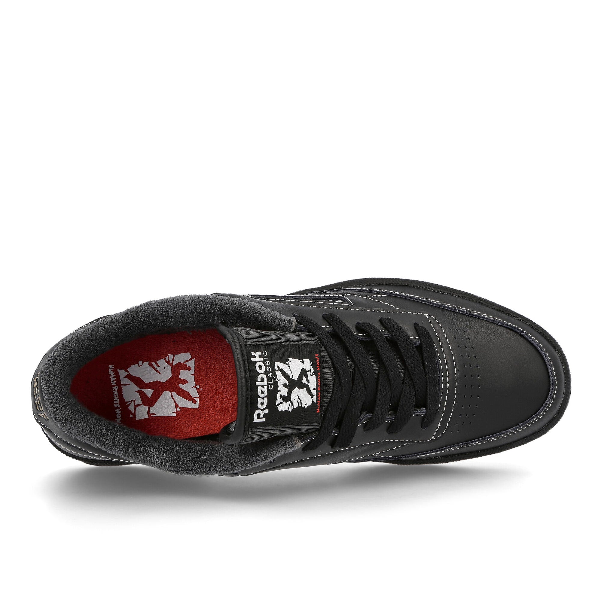 Reebok club c 85 human rights now Core Black-Pure Grey 8-Vector Red Low Top Sneakers Detailfoto | Overkill