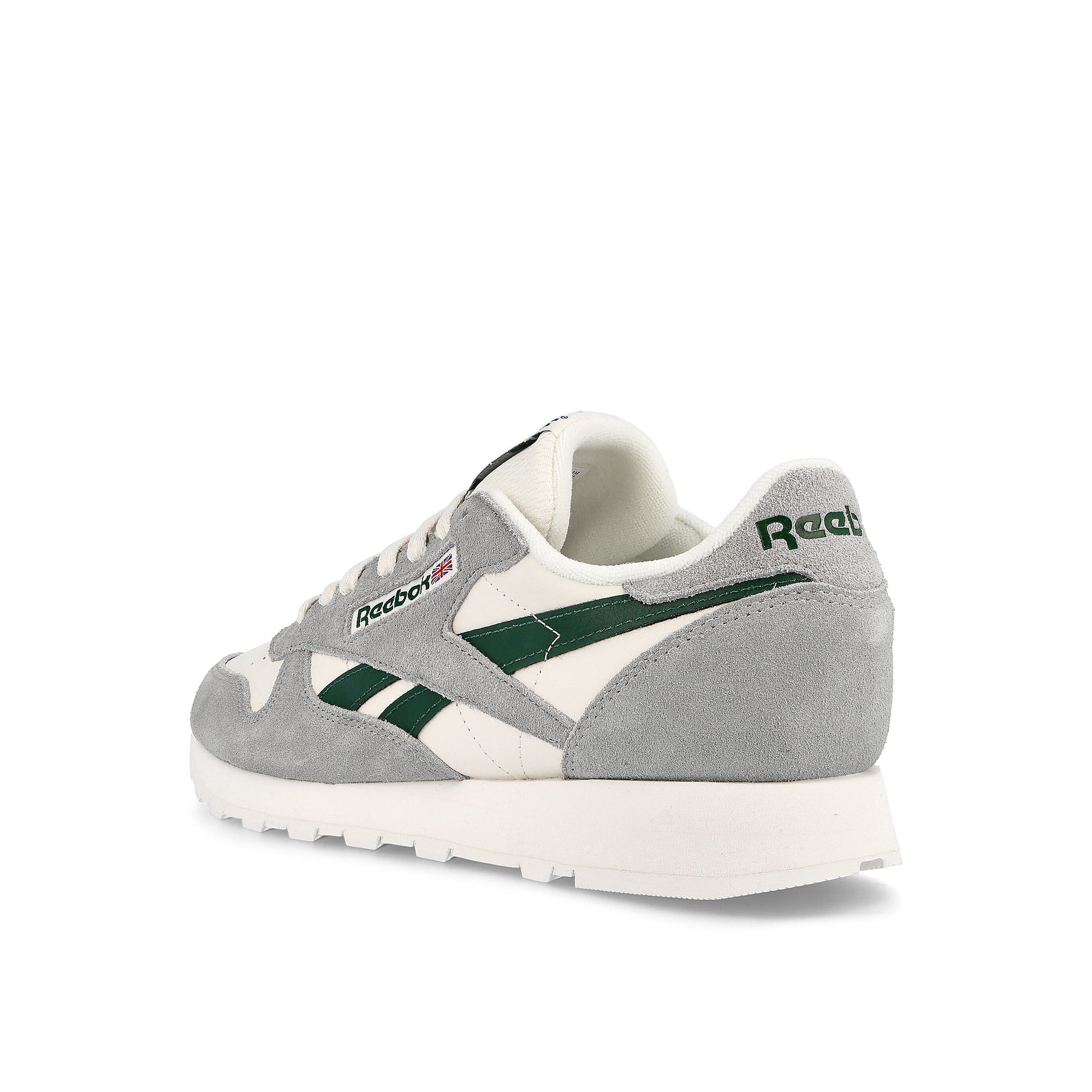 Reebok classic leather Pure Grey / Dark Green / Chalk Low Top Sneakers Material | Overkill