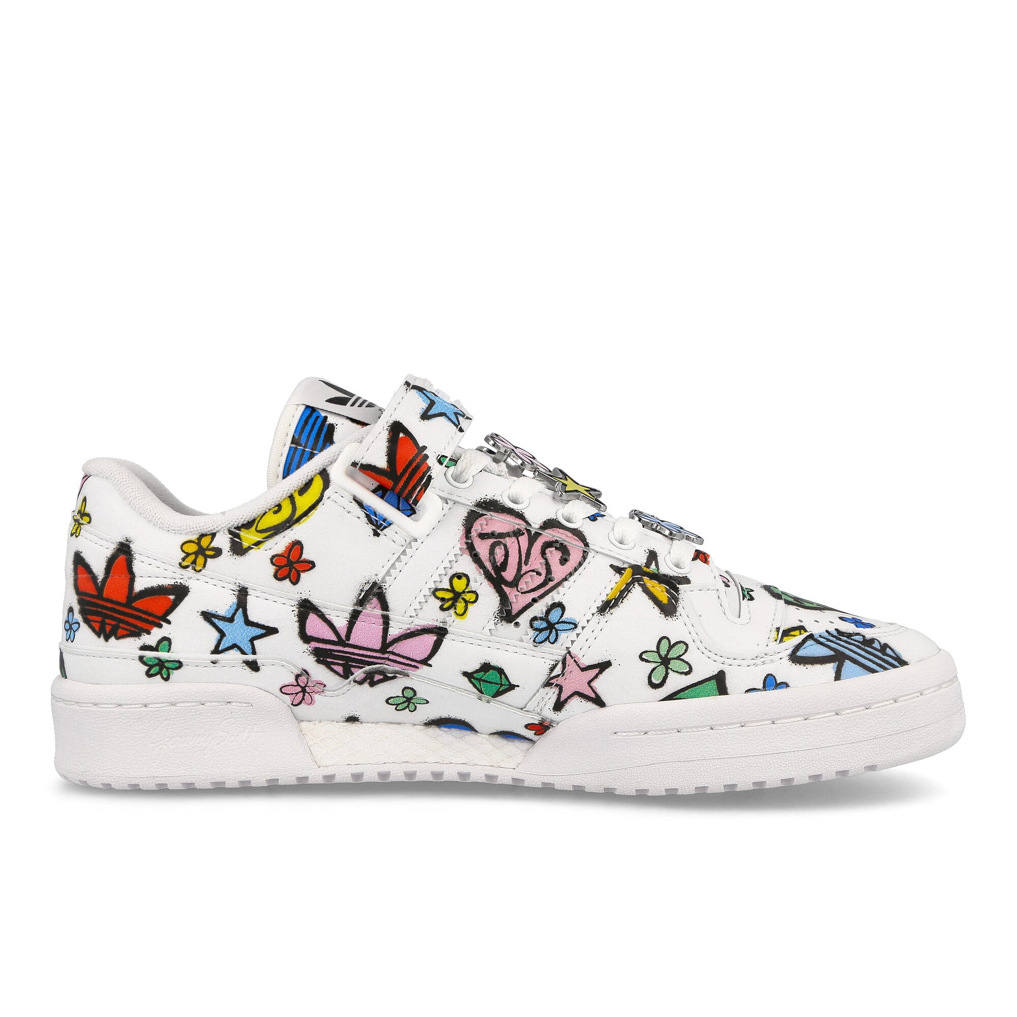 adidas Jeremy Scott x adidas Forum Low 84 Lo Mono Footwear White-Footwear White-Core Black Low Top Sneakers Silhouette | Overkill