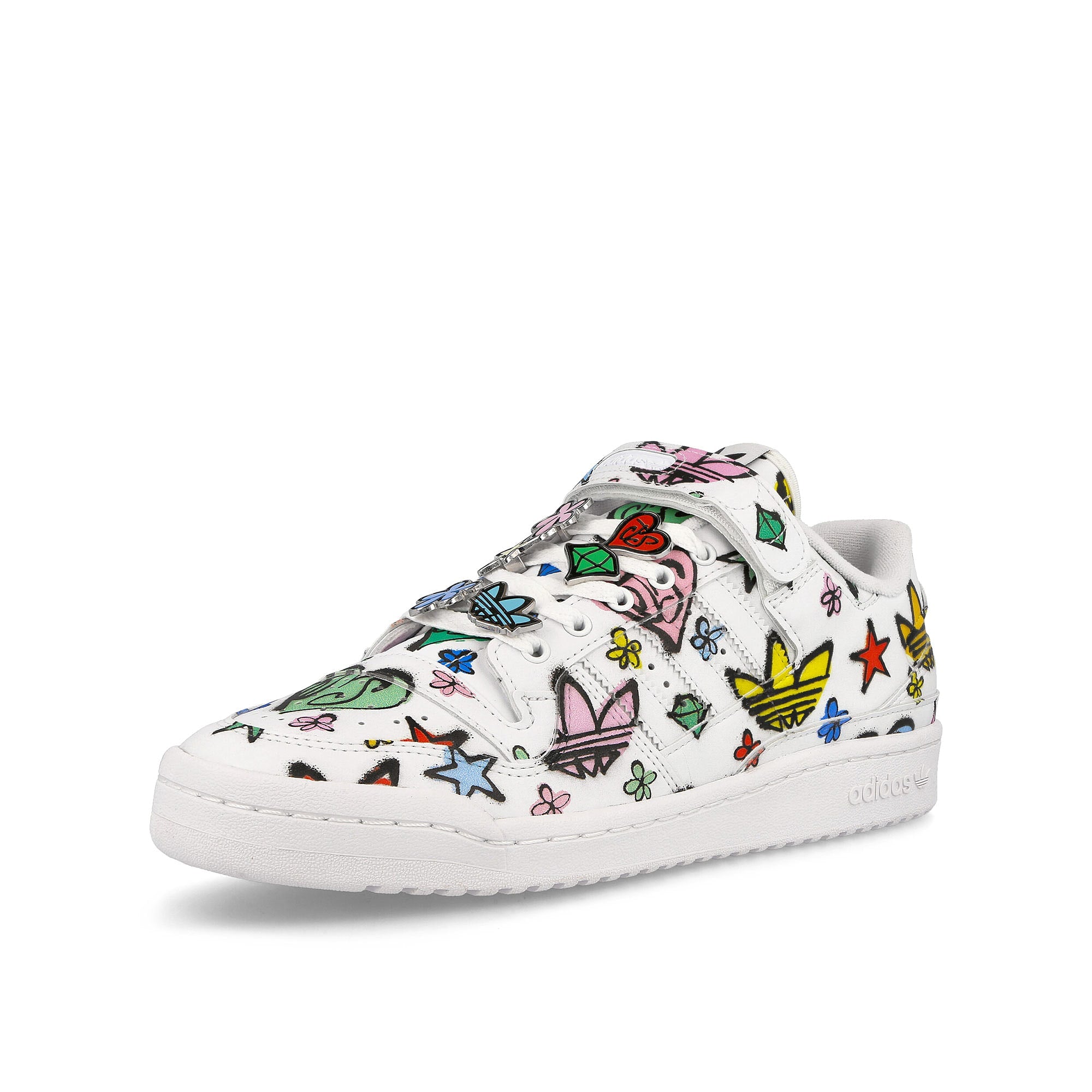 adidas Jeremy Scott x adidas Forum Low 84 Lo Mono Footwear White-Footwear White-Core Black Low Top Sneakers Close Up | Overkill