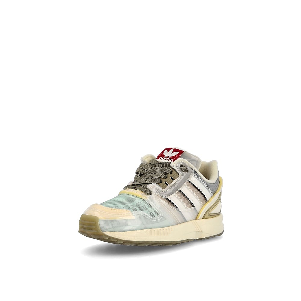 adidas zx 8000 inside out el infants Clear Brown-Chalk White-Sand Low Top Sneakers Close Up | Overkill