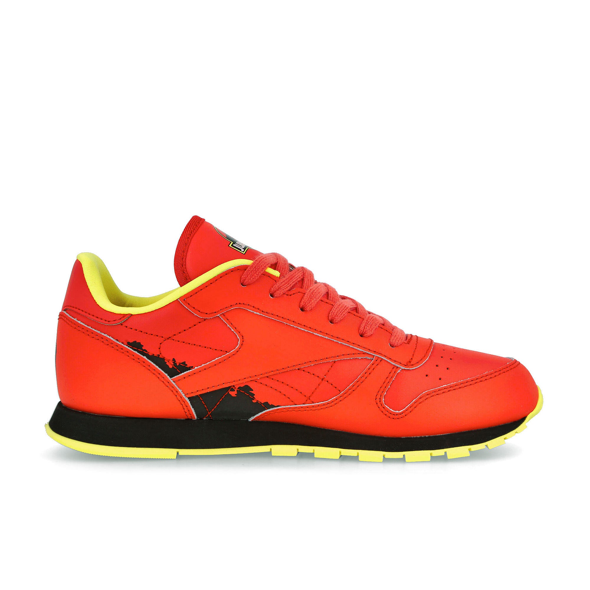 Reebok Jurassic Park x Reebok Classic Leather Junior Radiant Red-Coal-Blaze Yellow Sneakers Silhouette | Overkill