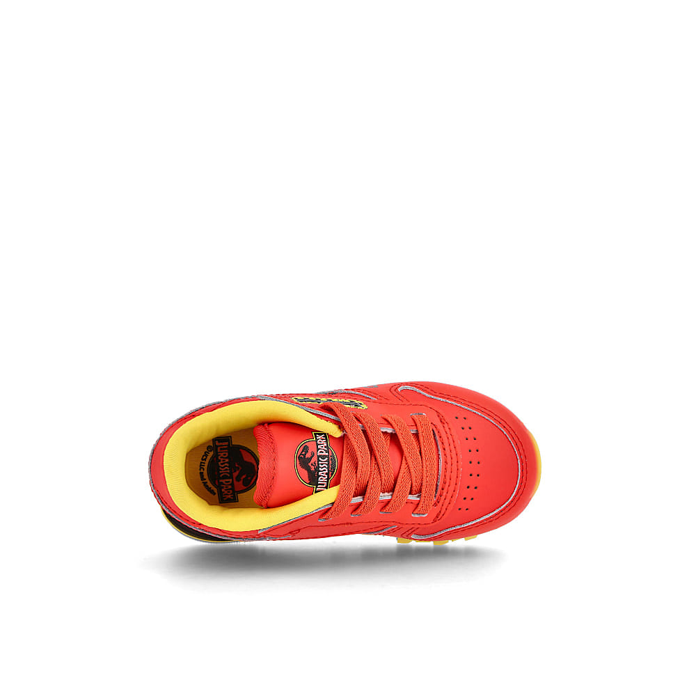 Reebok Jurassic Park x Reebok Classic Leather Infants Radiant Red / Coal / Blaze Yellow Detail view 1 | Overkill