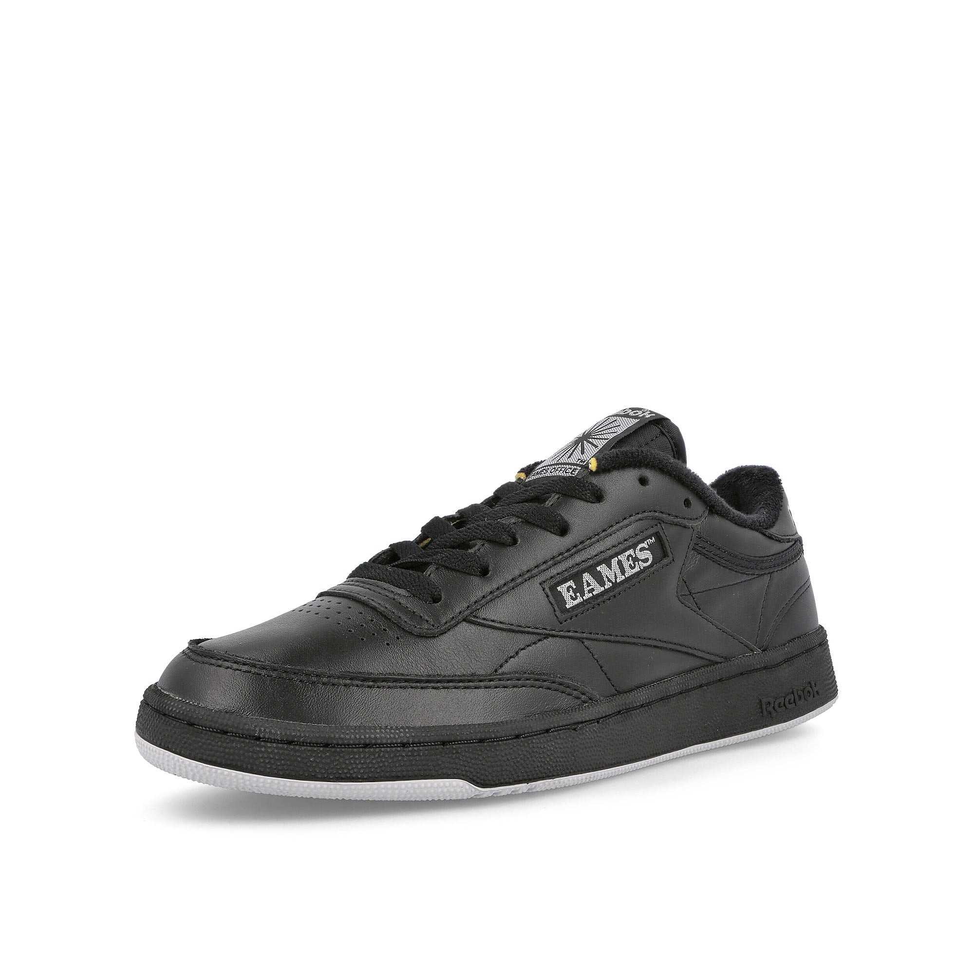 Reebok Eames x Reebok Club C 85 Core Black-Core Black-CDry2 Sneakers Close Up | Overkill