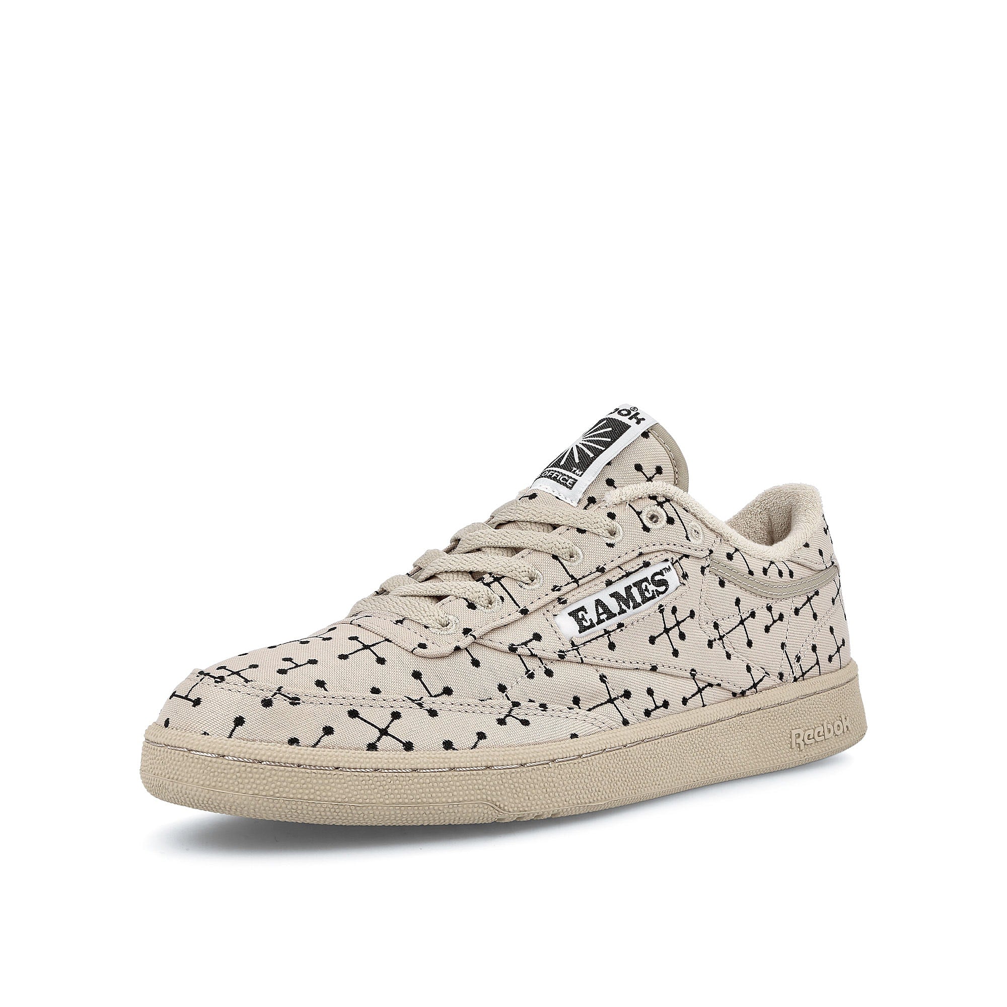 Reebok Eames x Reebok Club C 85 Modern Beige-Modern Beige-Core Black Sneakers Close Up | Overkill