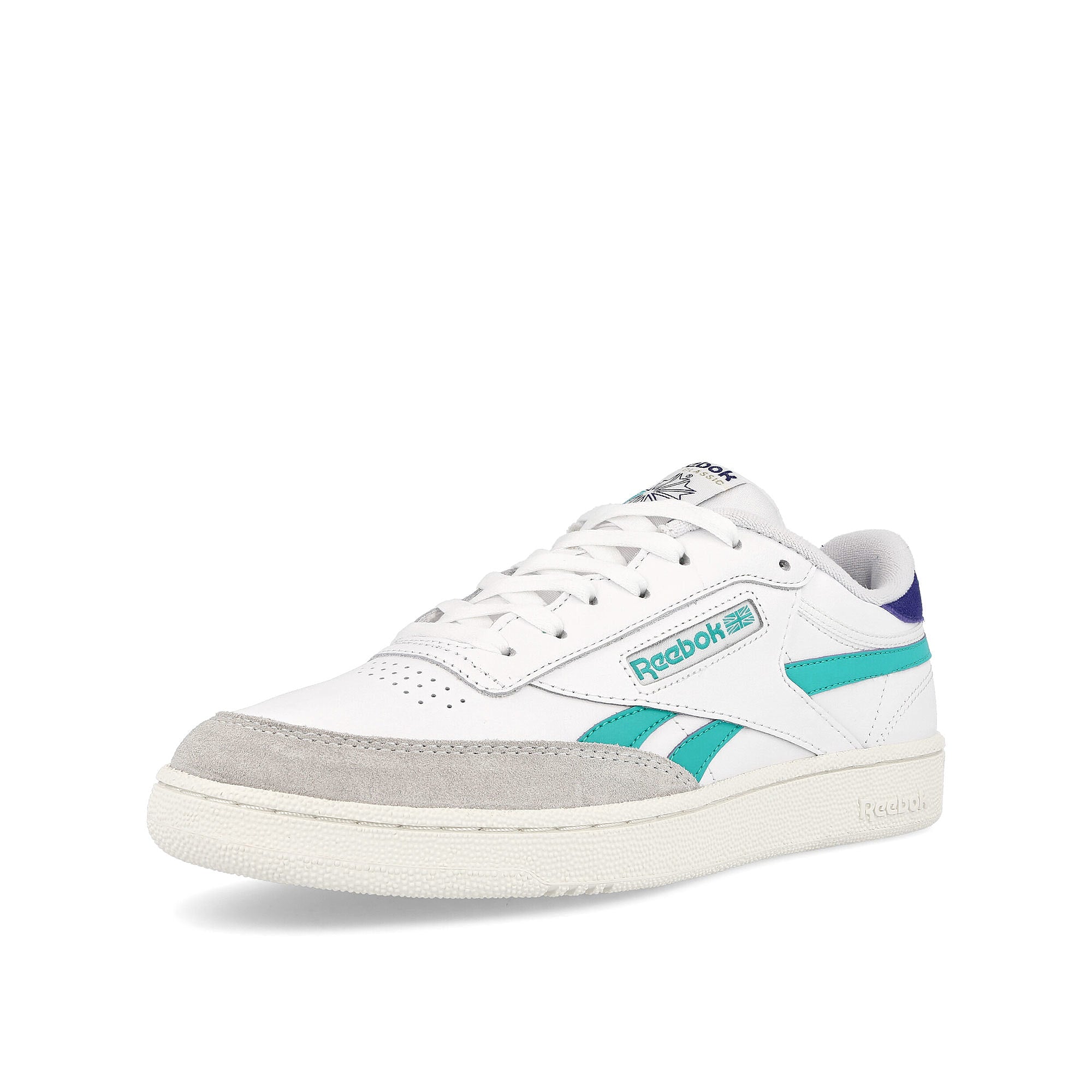 Reebok club c revenge Footwear White / Classic Teal / Bold Purple Sneakers Close Up | Overkill