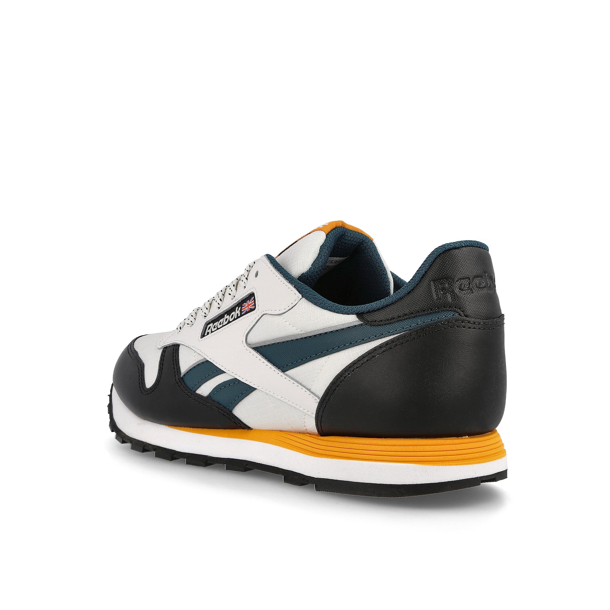 Reebok classic leather Chalk / Core Black / Semi Solar Gold Close-up | Overkill