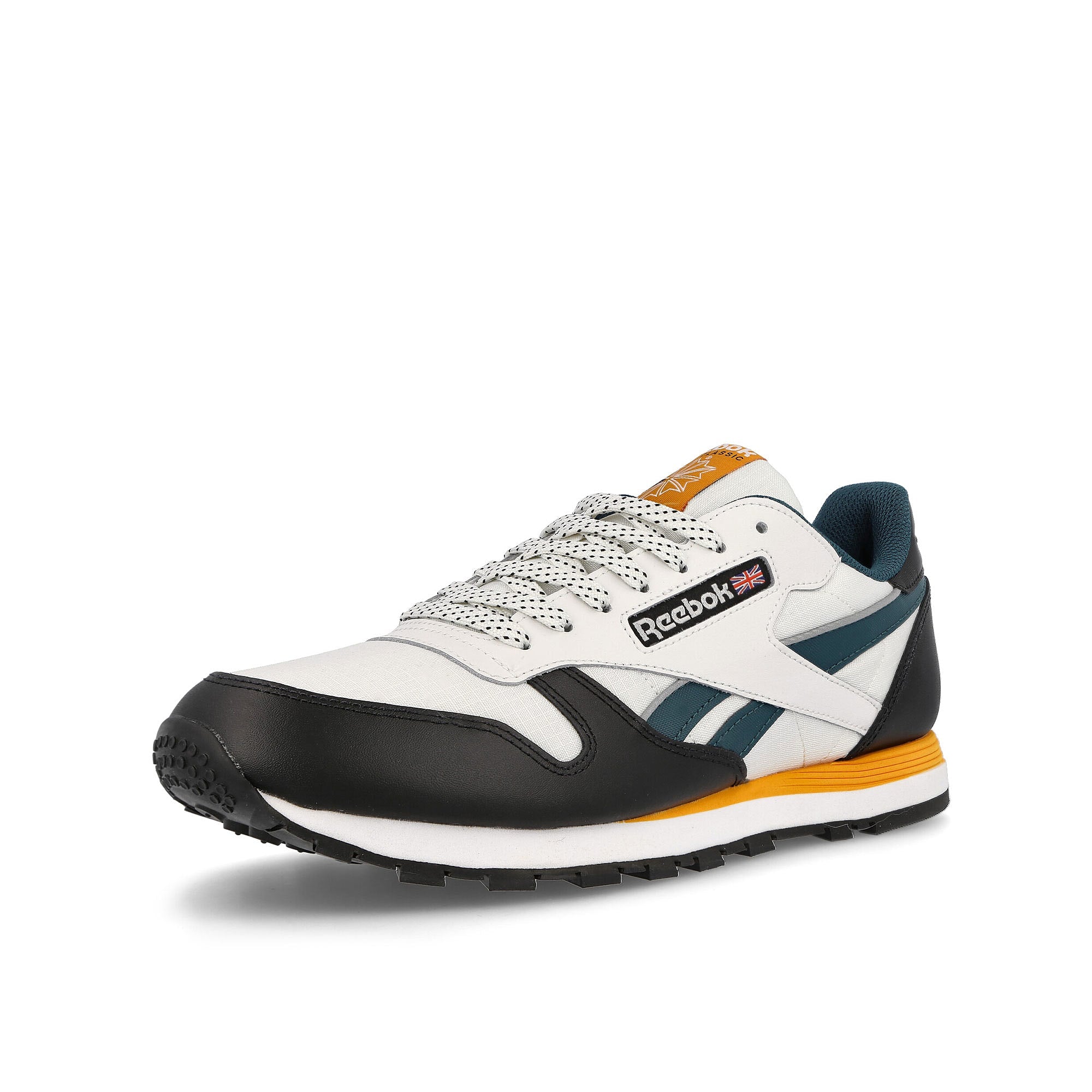 Reebok classic leather Chalk / Core Black / Semi Solar Gold Detailfoto | Overkill
