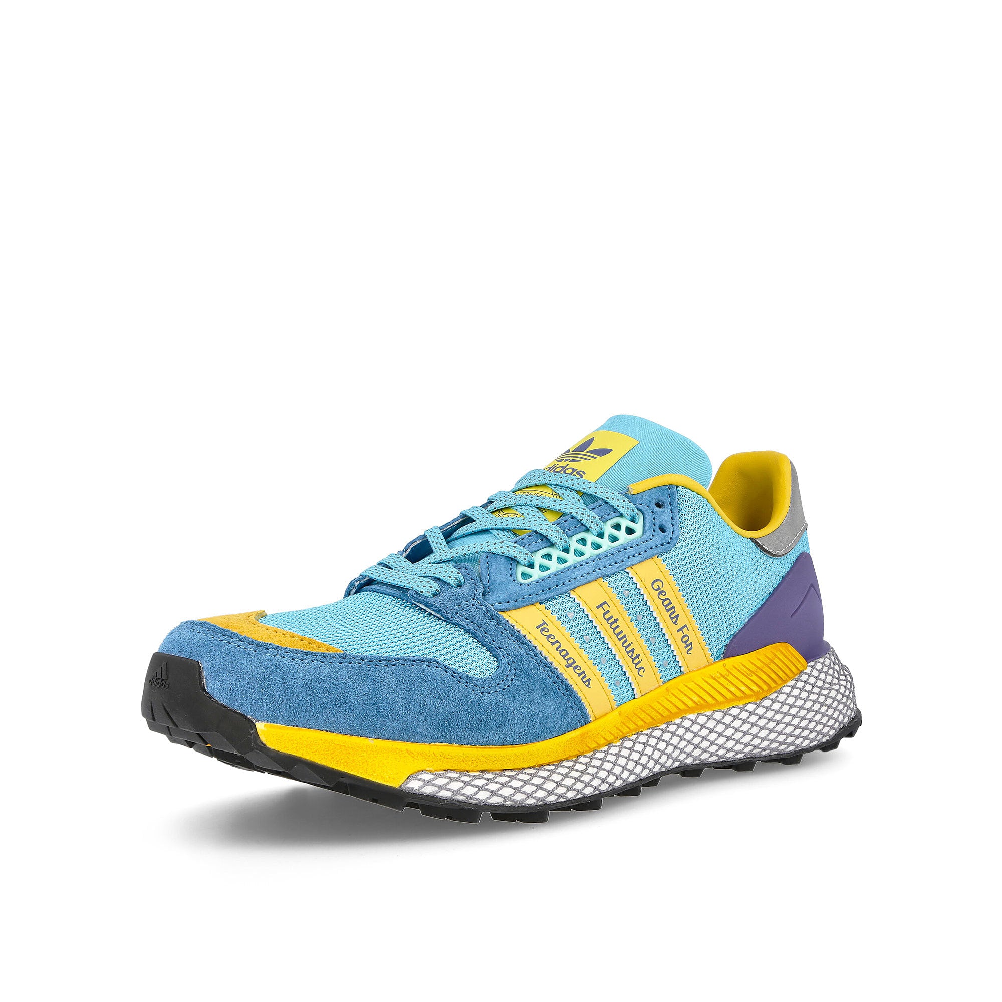 adidas Human Made x adidas Questar Light Aqua-St. Fade Ocean-Core Black Sneakers Close Up | Overkill