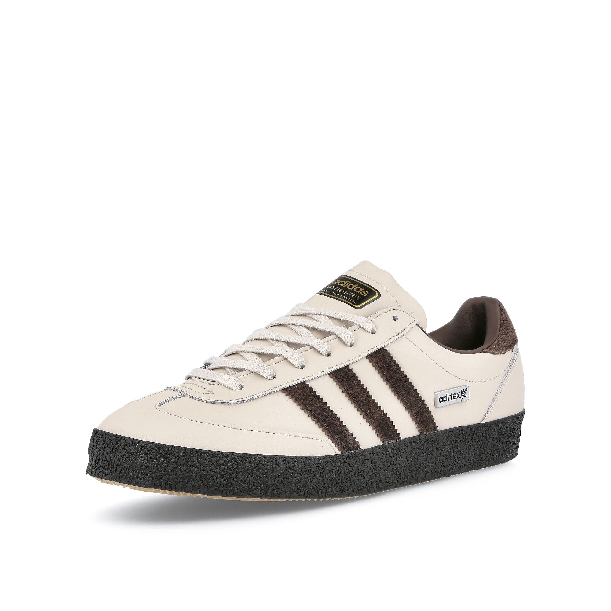 adidas spzl lothertex Mist Stone-Dark Brown-Core Black Sneakers Close Up | Overkill