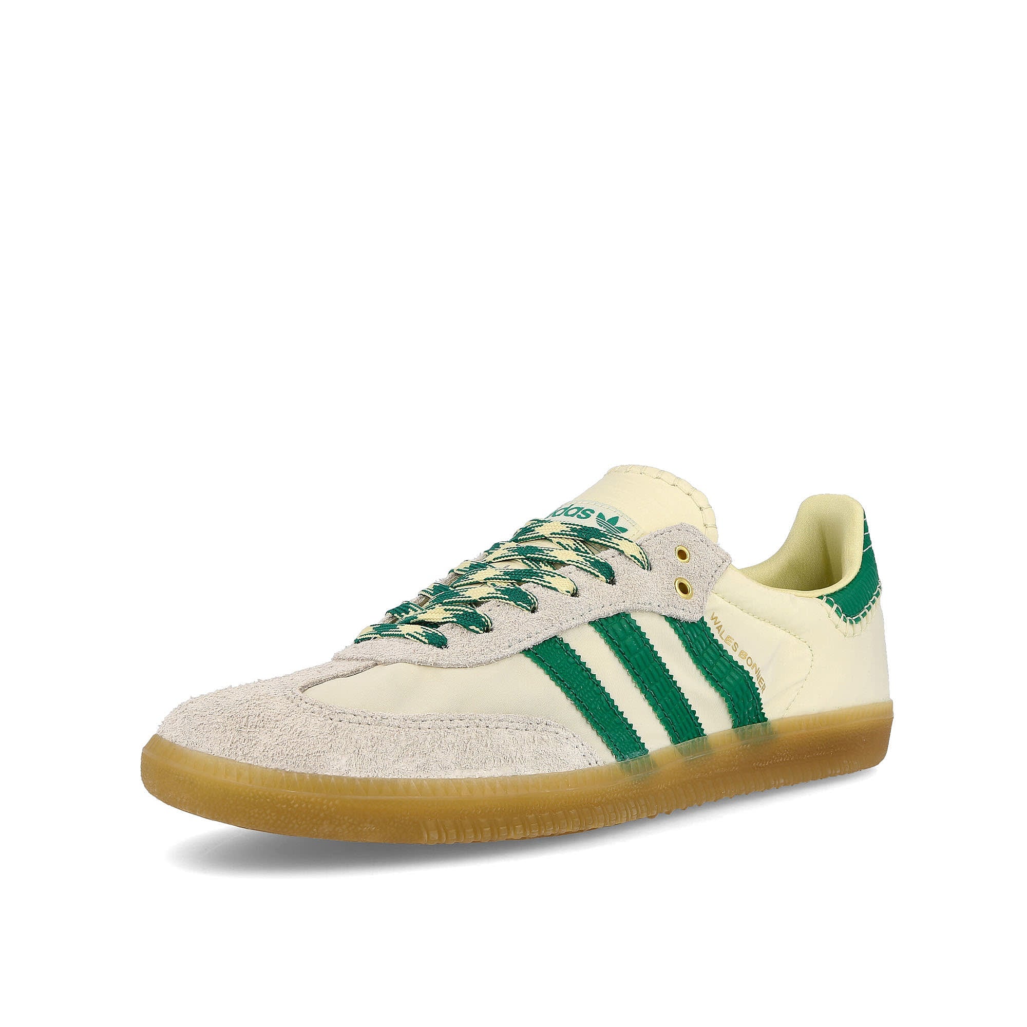 adidas Wales Bonner x adidas Samba Cream White / Green / Easy Yellow Sneakers Close Up | Overkill